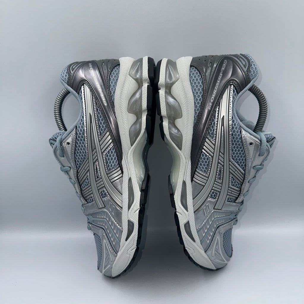 ASICS Gel-Kayano 14 Dolphin Grey / Pure Silver three-quarter front angle