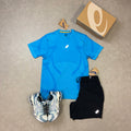 ASICS Road Seamless SS Top Aegean Blue / Sky & Sport Run Shorts Black