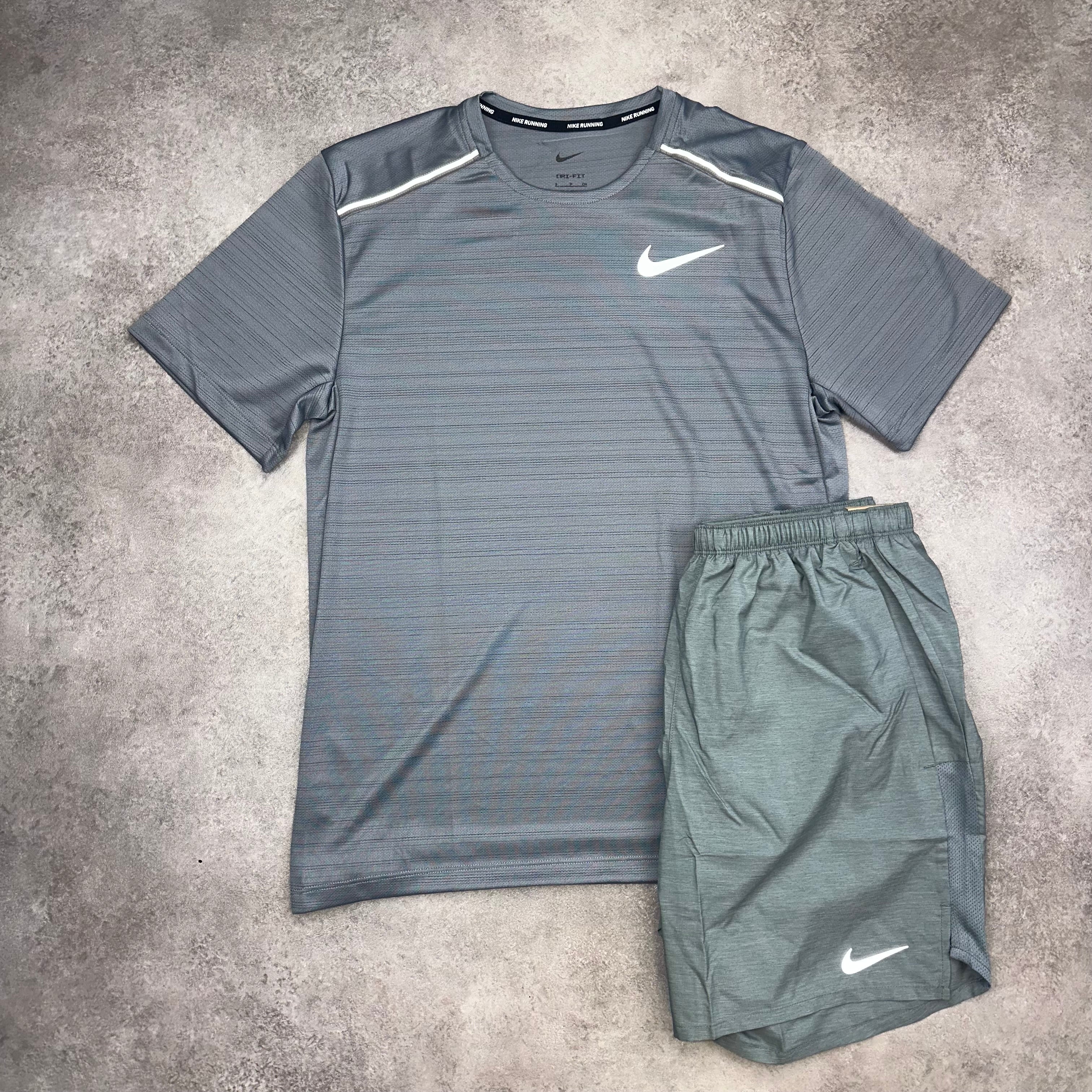 Nike Miler & Challenger Shorts Grey front view