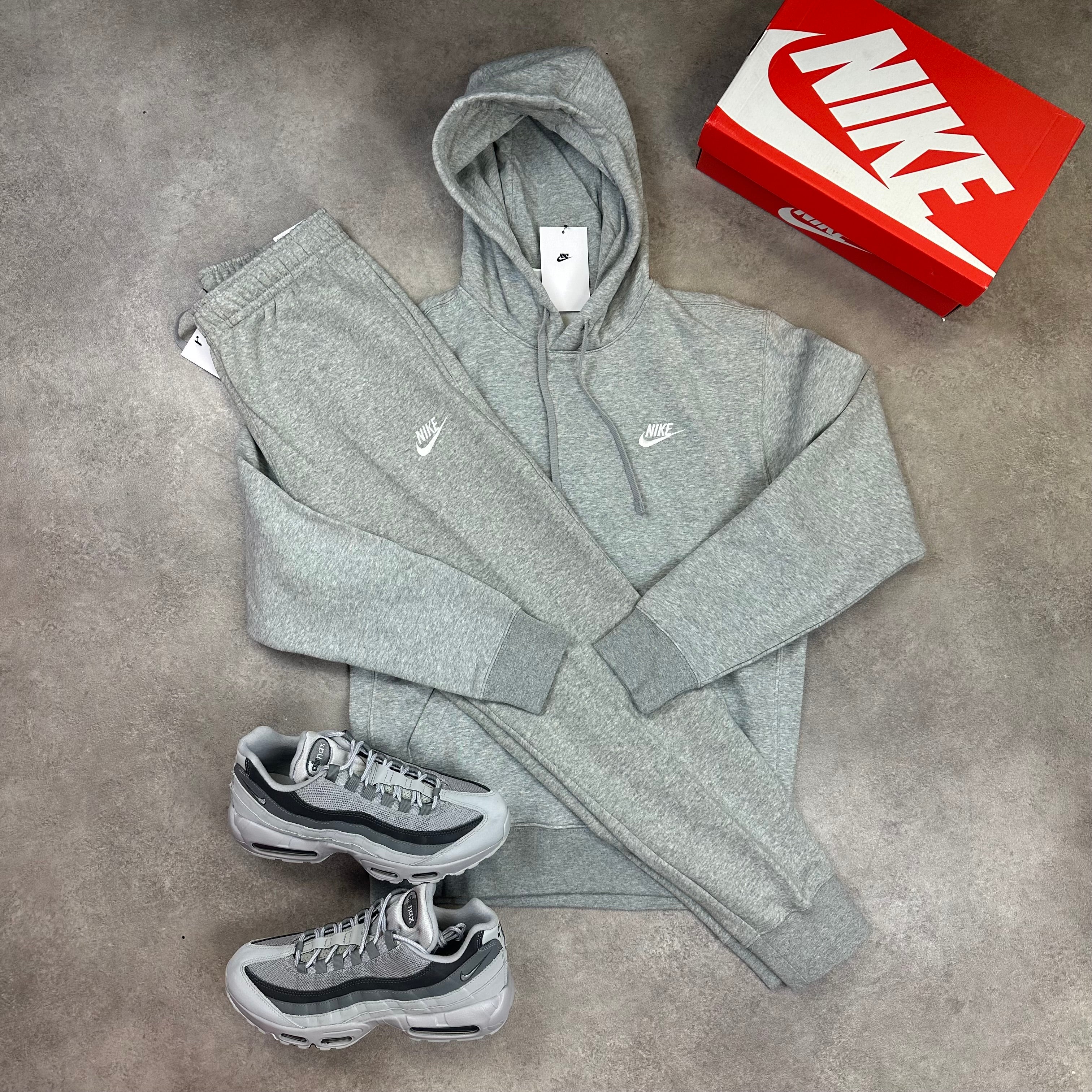 Nike Sportswear Club Fleece Tracksuit Grey front view