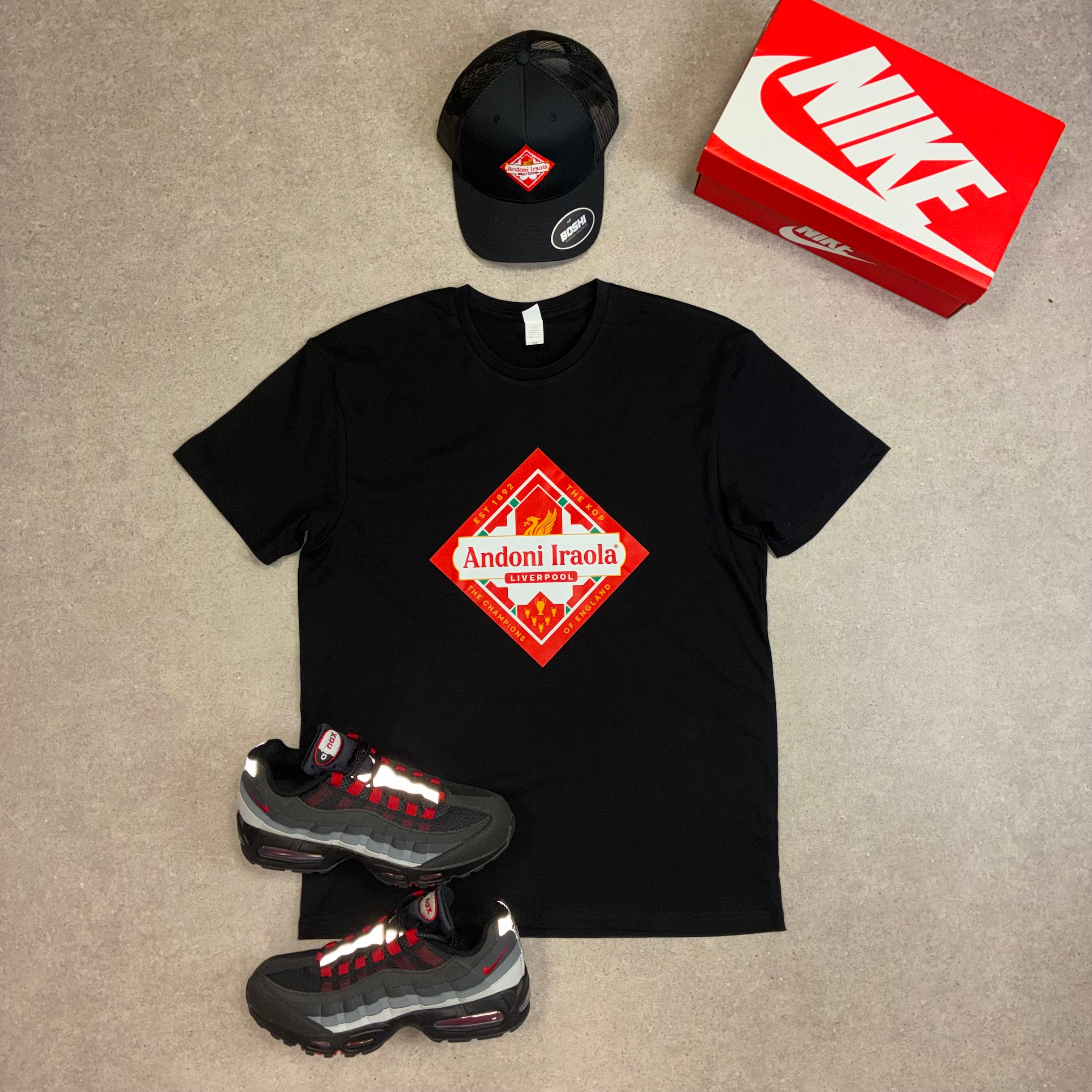 Andoni Iraola Liverpool T-Shirt & Cap - Black
