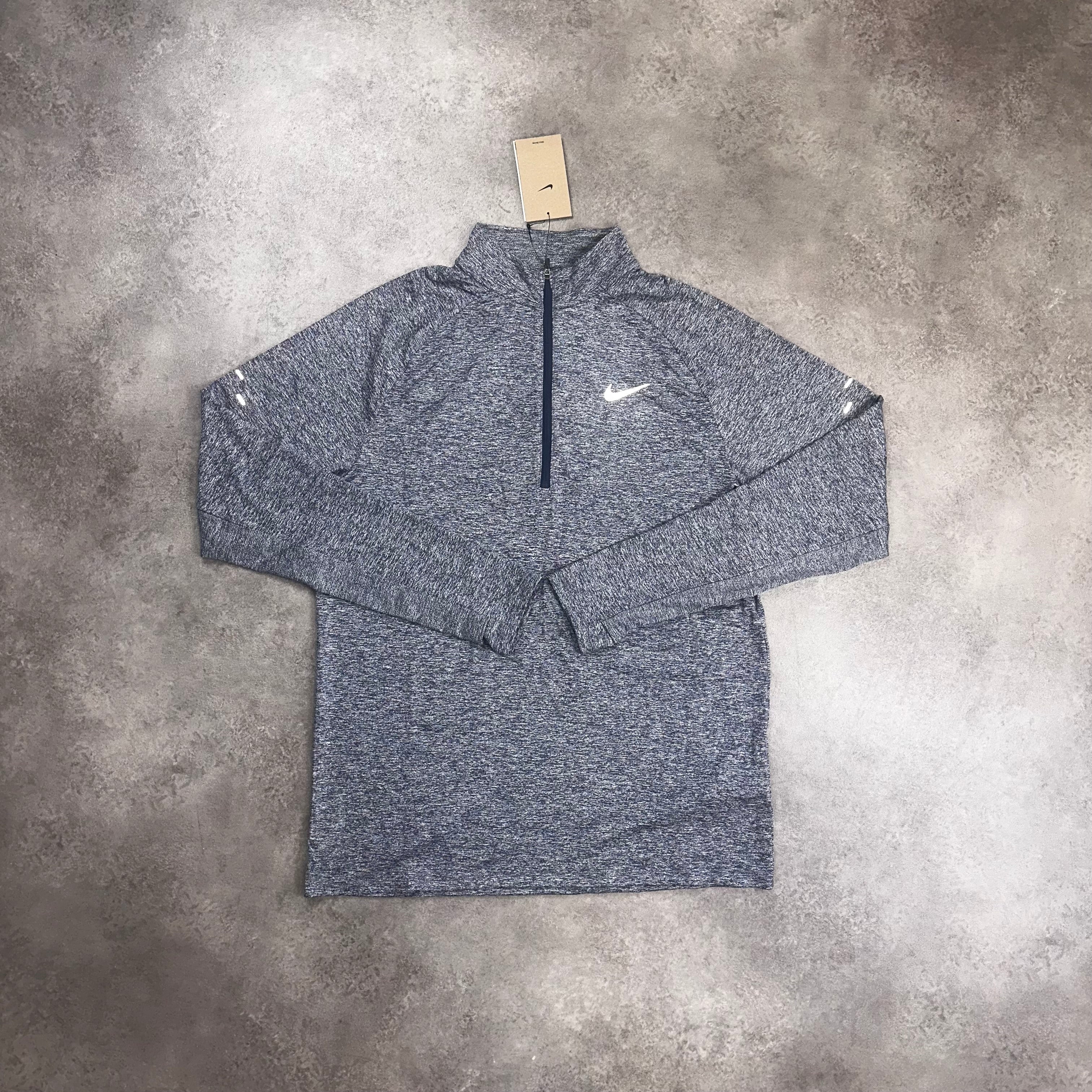 Nike Stride Half Zip Thunder Blue / Heather front view