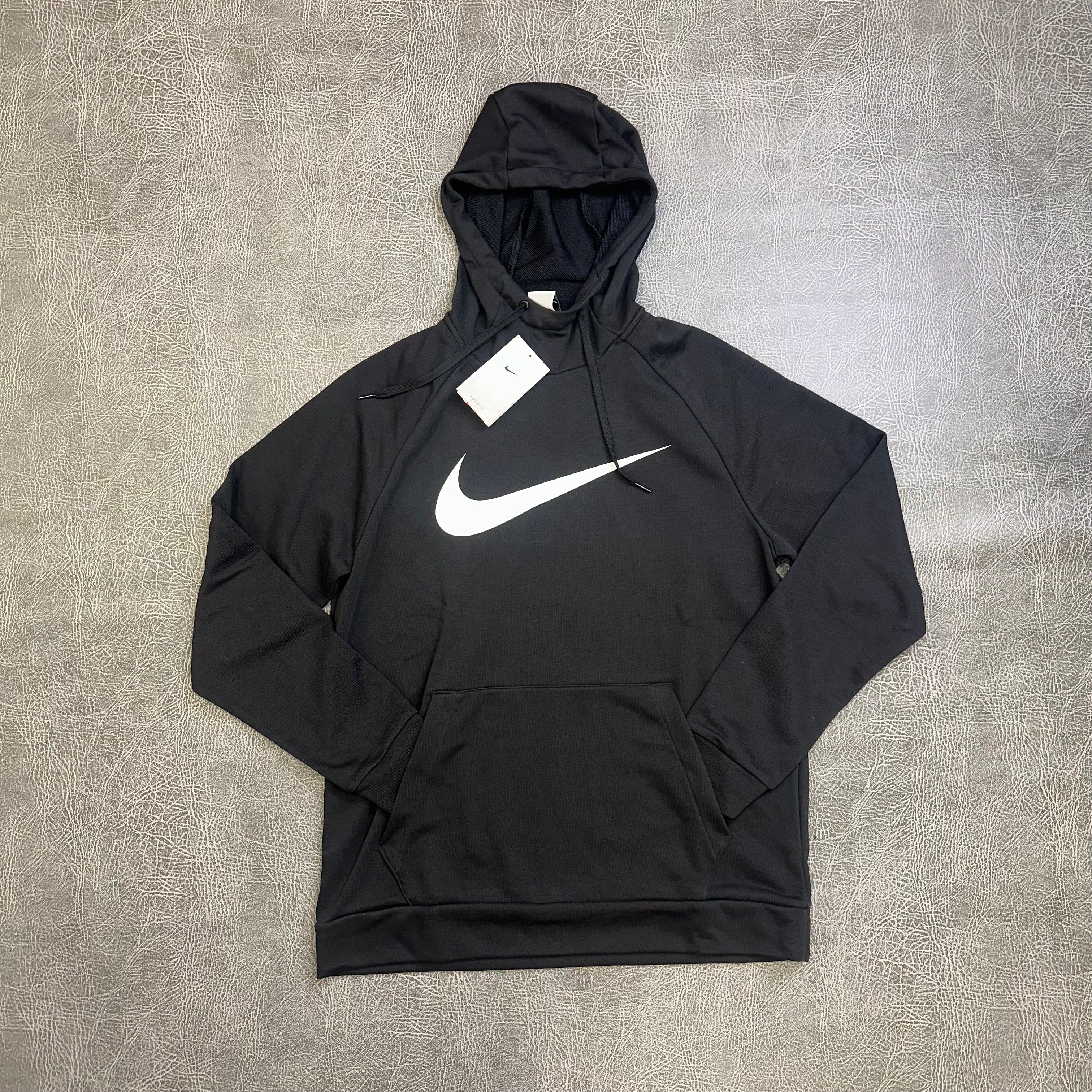 Nike Dri-FIT Pullover Hoodie Black back view All Sizes