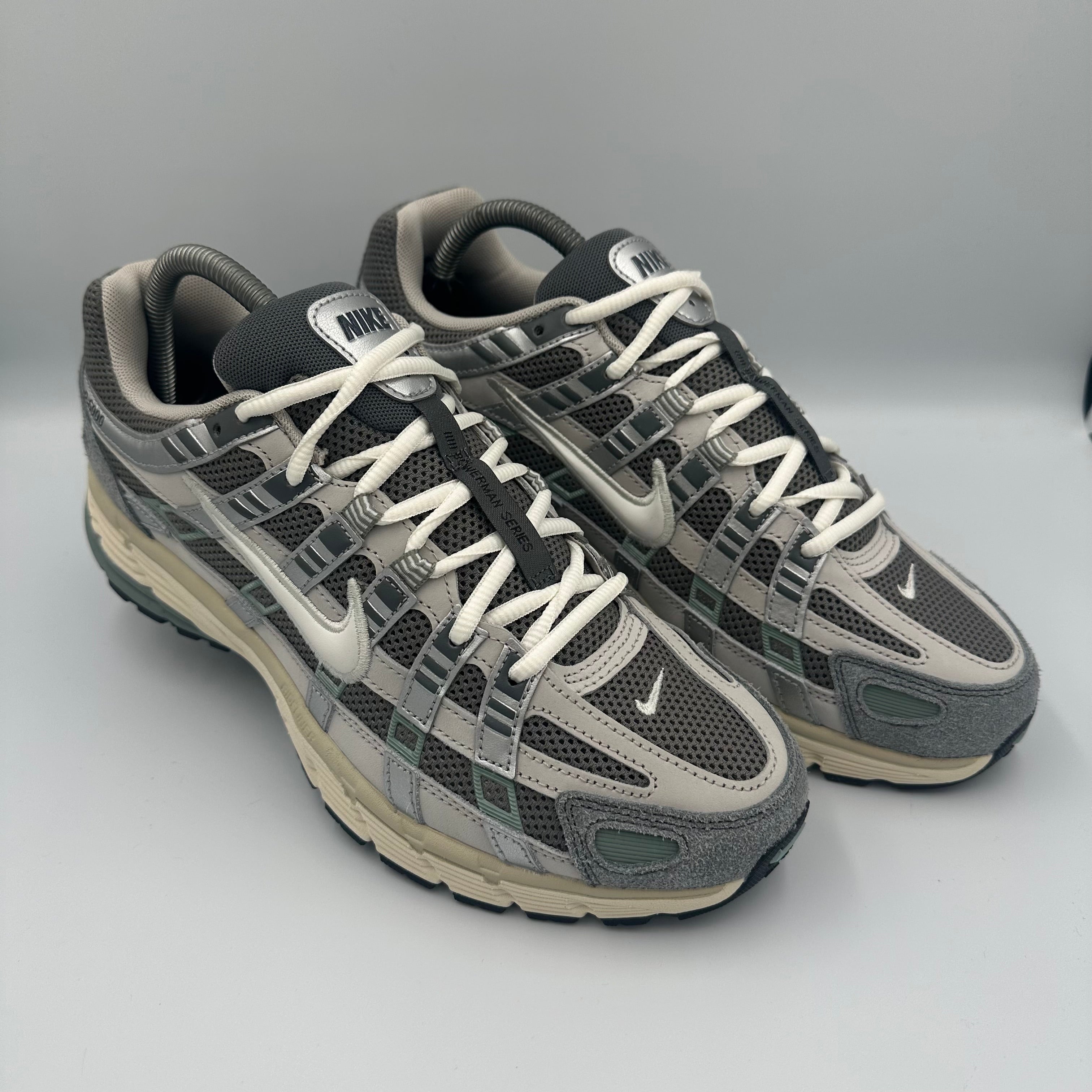 Nike P-6000 Flat Pewter / White-LT Iron Ore lateral side profile