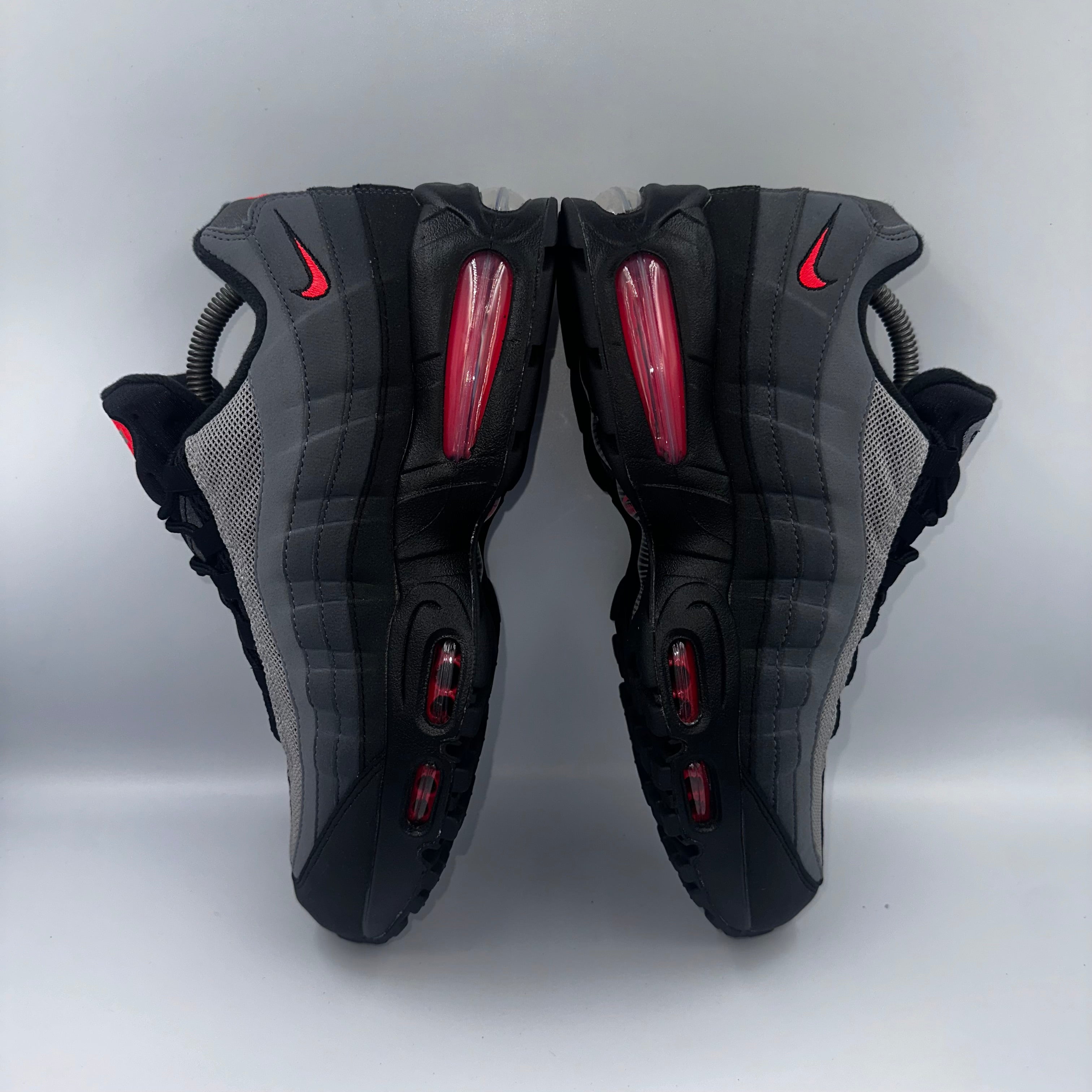 Nike Air Max 95 Bright Crimson “Dracula 2.0” "Big Bubble" three-quarter front angle