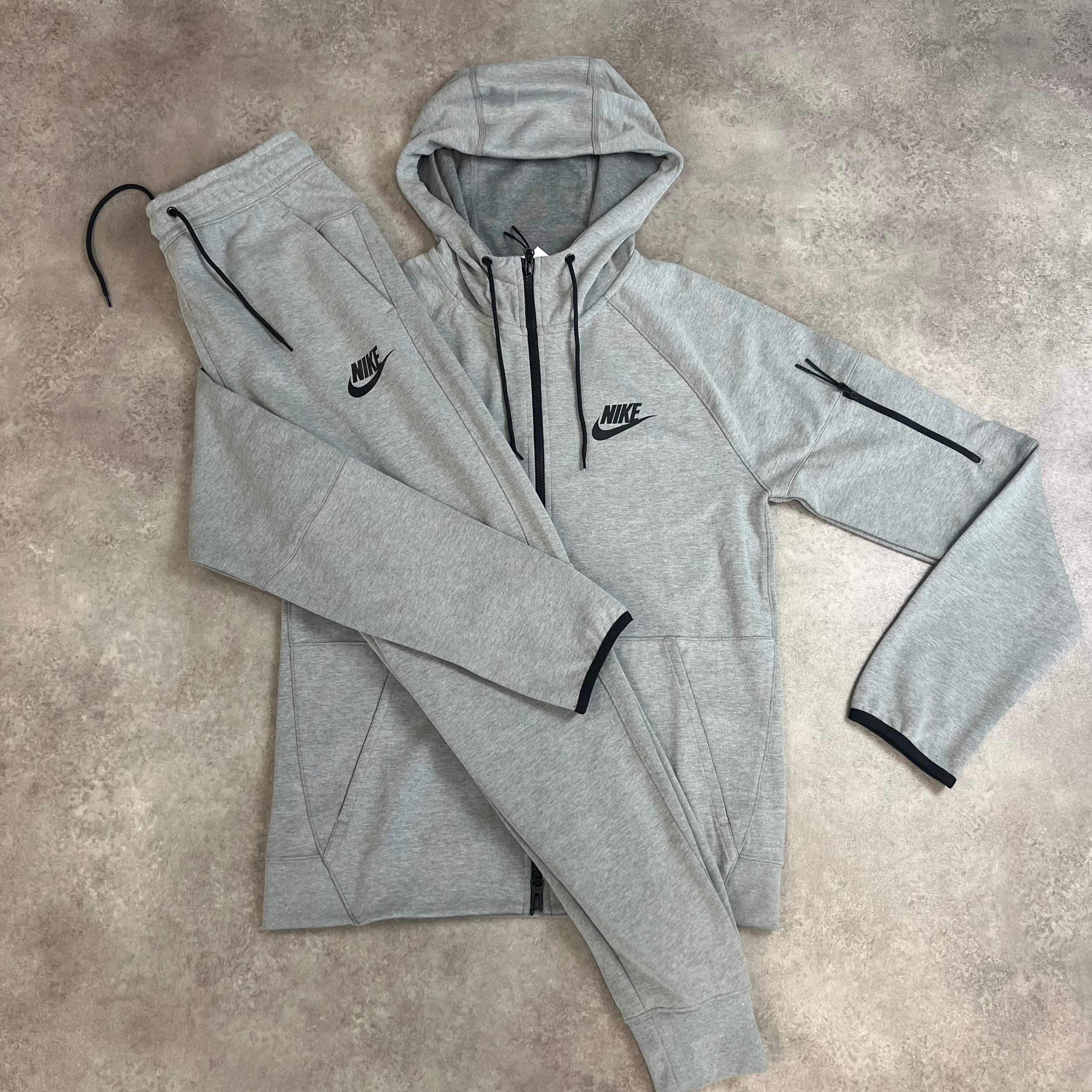 Nike Tech Fleece Tracksuit Grey front view