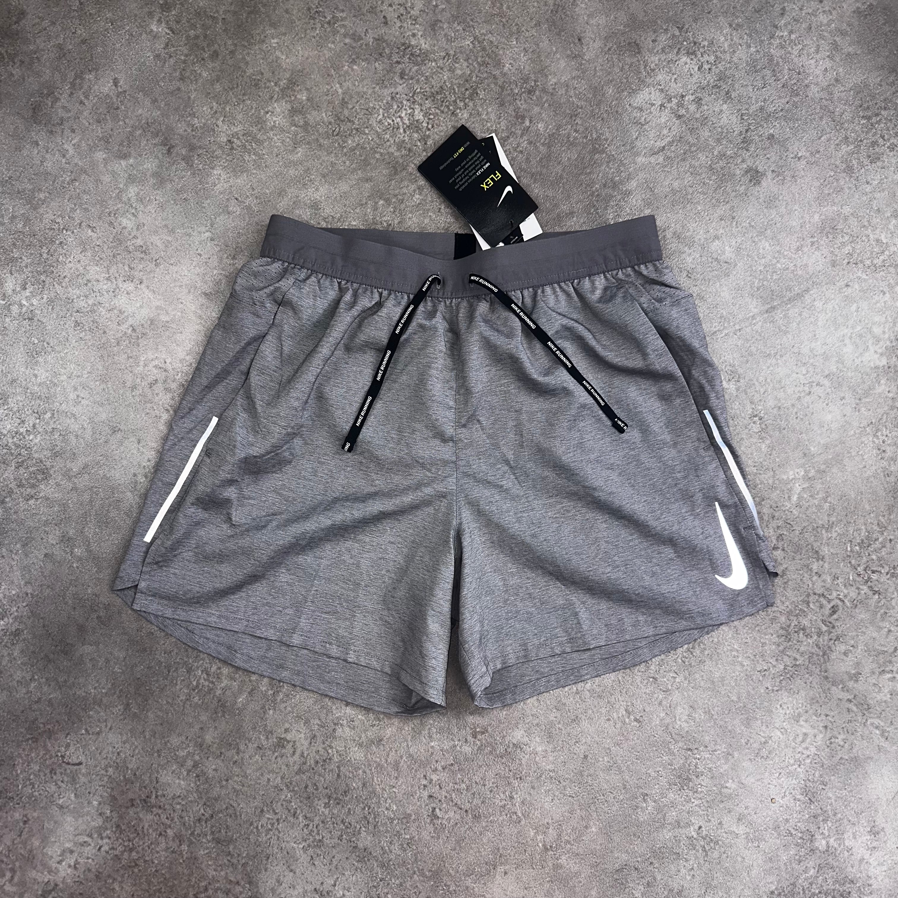 Nike Flex Grey Side Swoosh front view