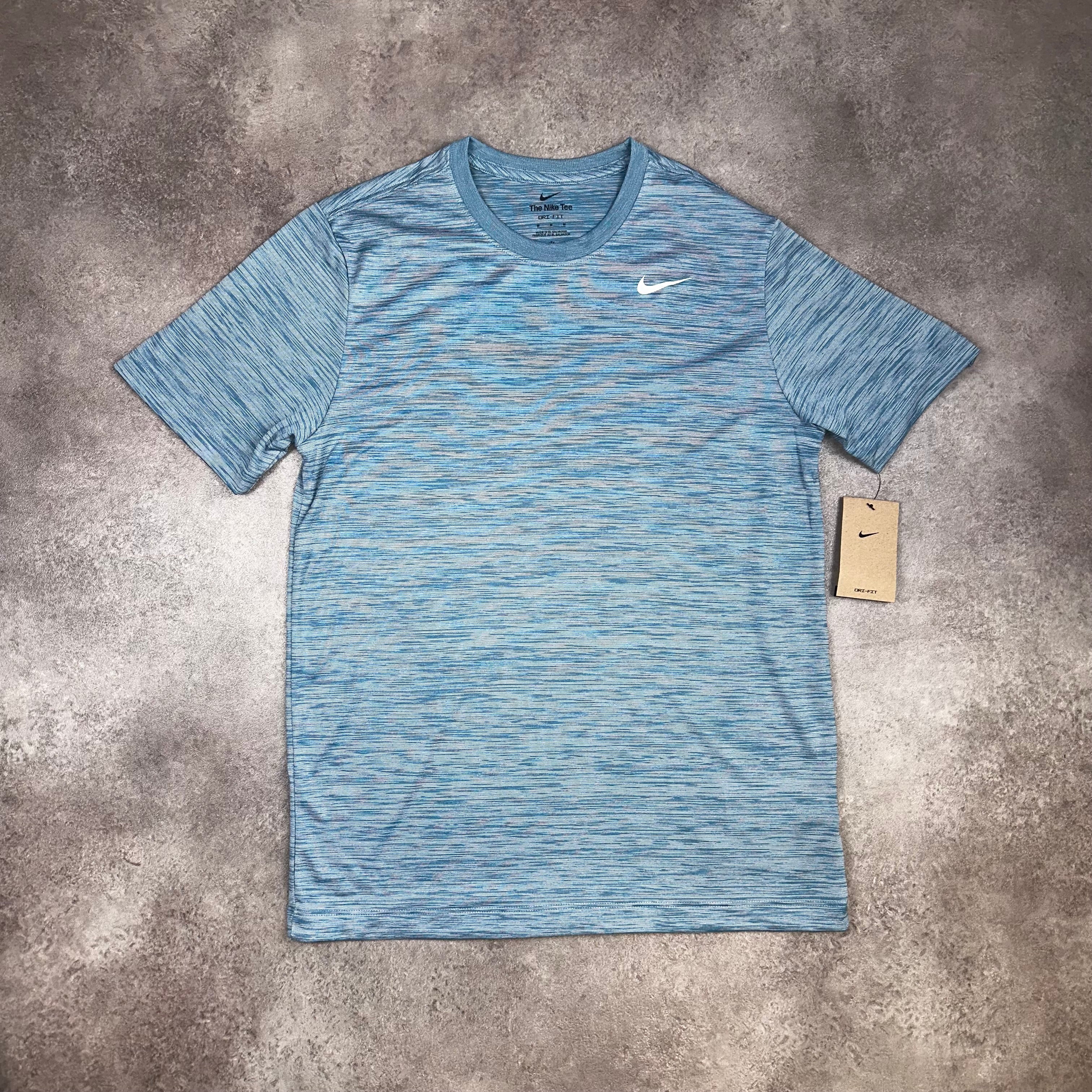 Nike “The Nike Tee” Mid Blue front view