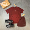 ASICS Road Seamless T-shirt & Sport Run Shorts Dark Red Planet