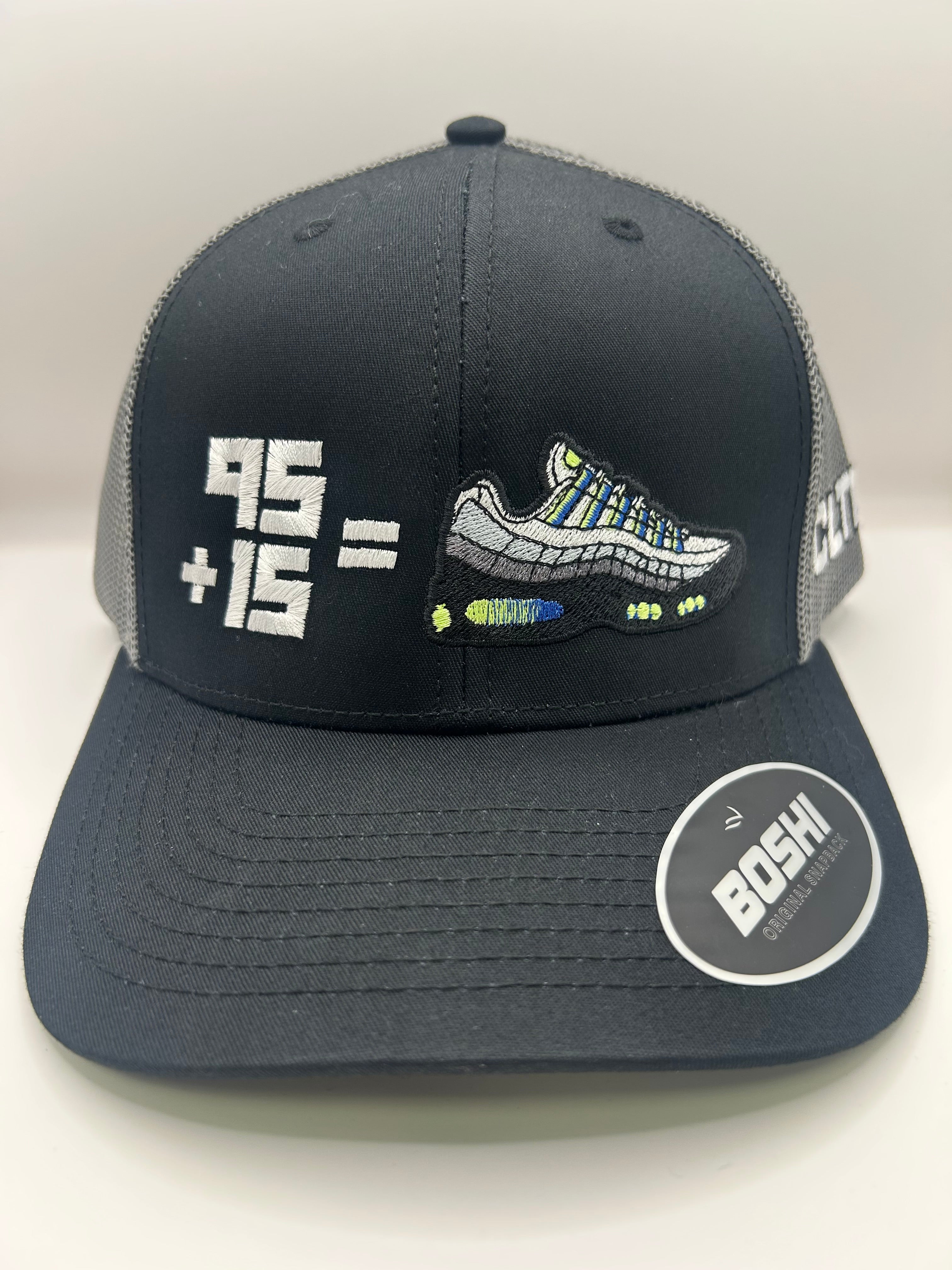 95 + 15 = 110 - Apple Green Cap - Black