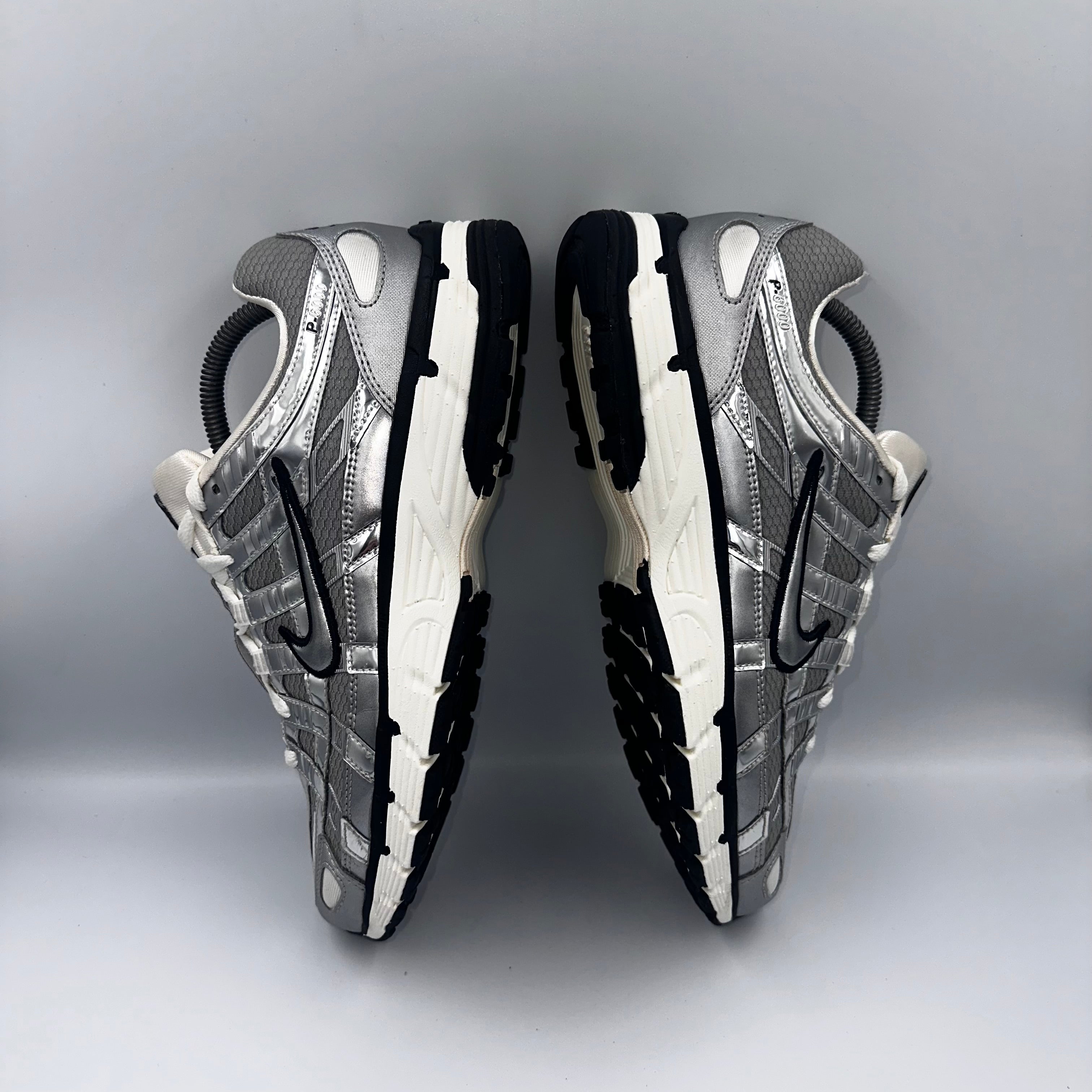 Nike P-6000 Metallic Silver UK 7 three-quarter front angle