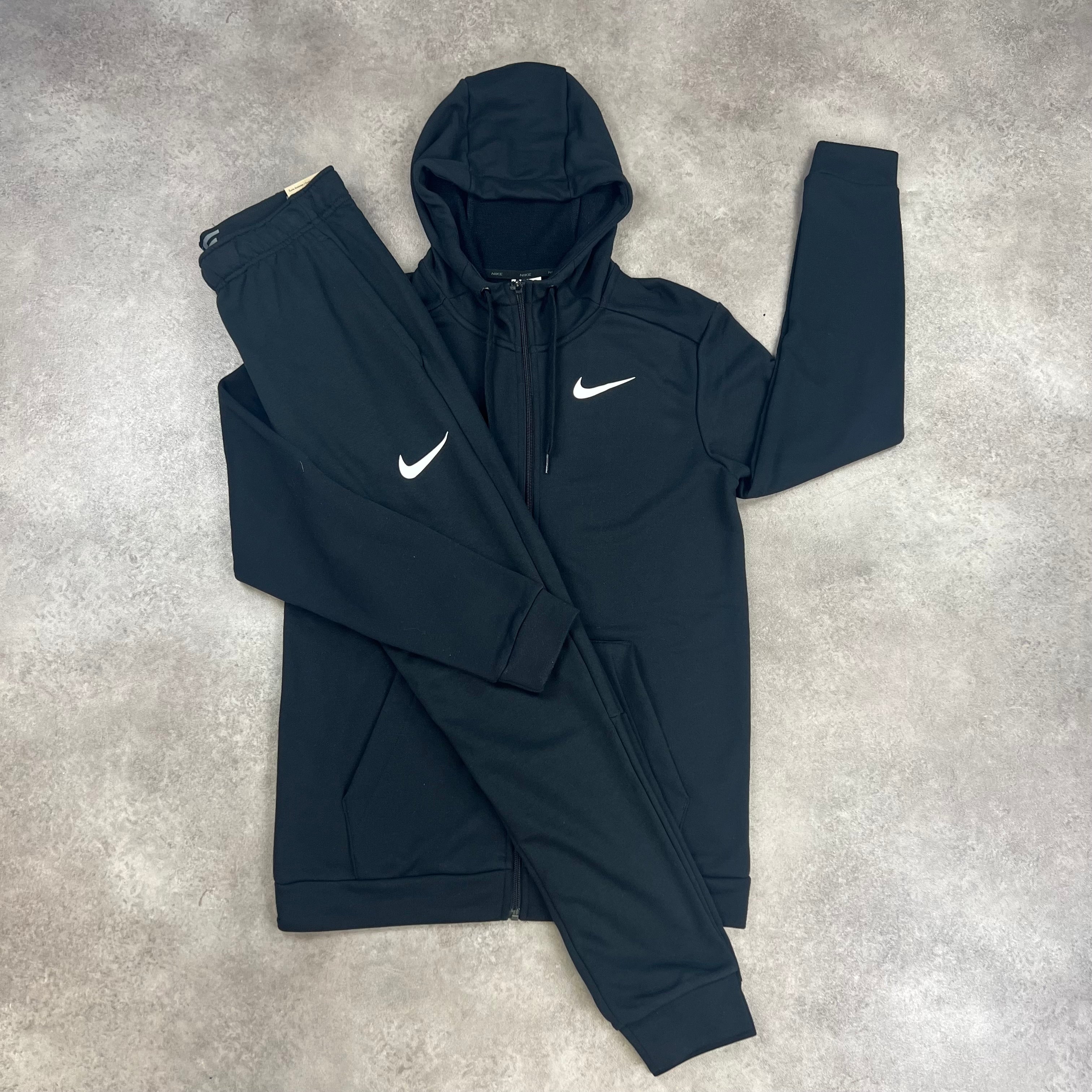 Nike Fleece Tracksuit Black front view