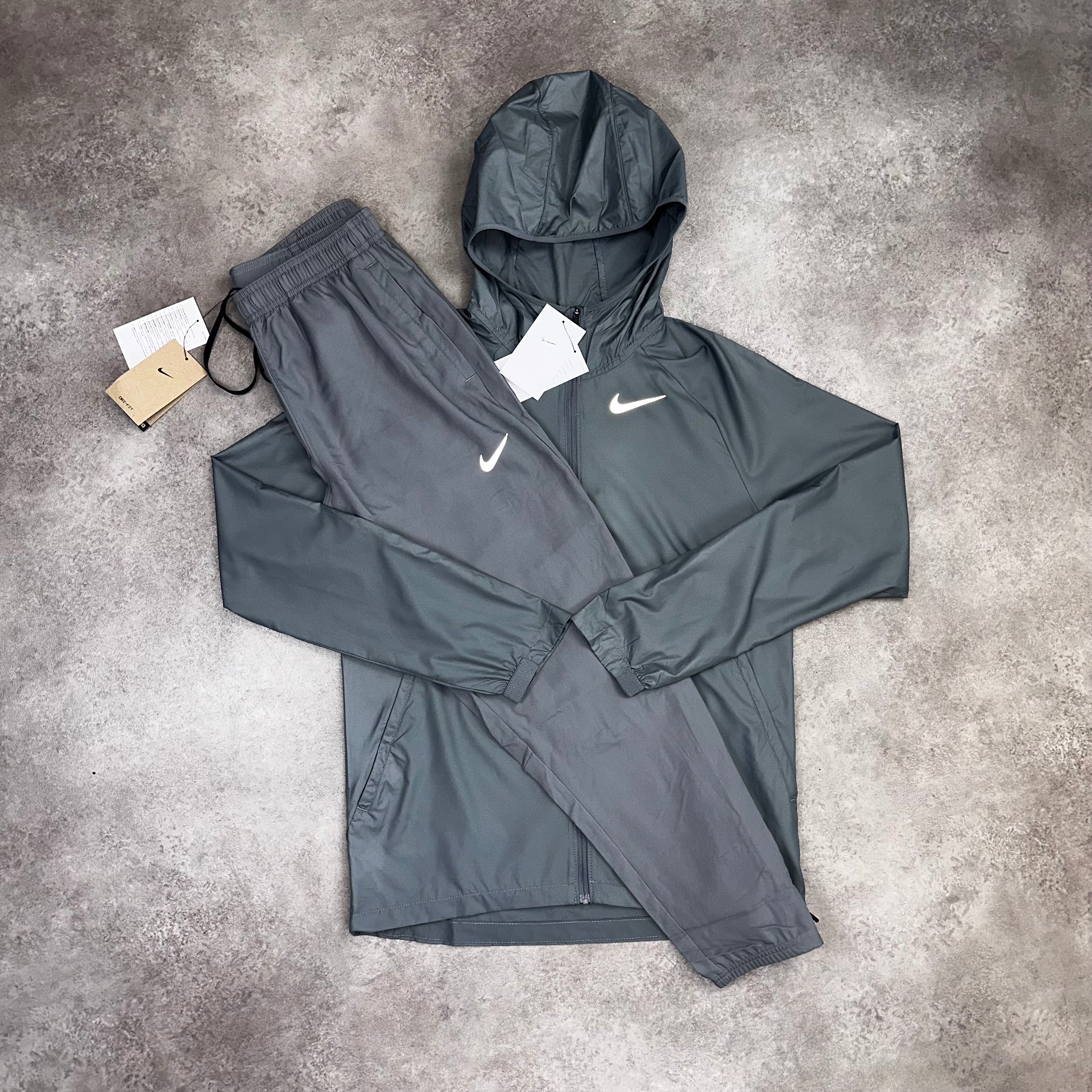 Nike Essential / Challenger Tracksuit Smoke Grey back view