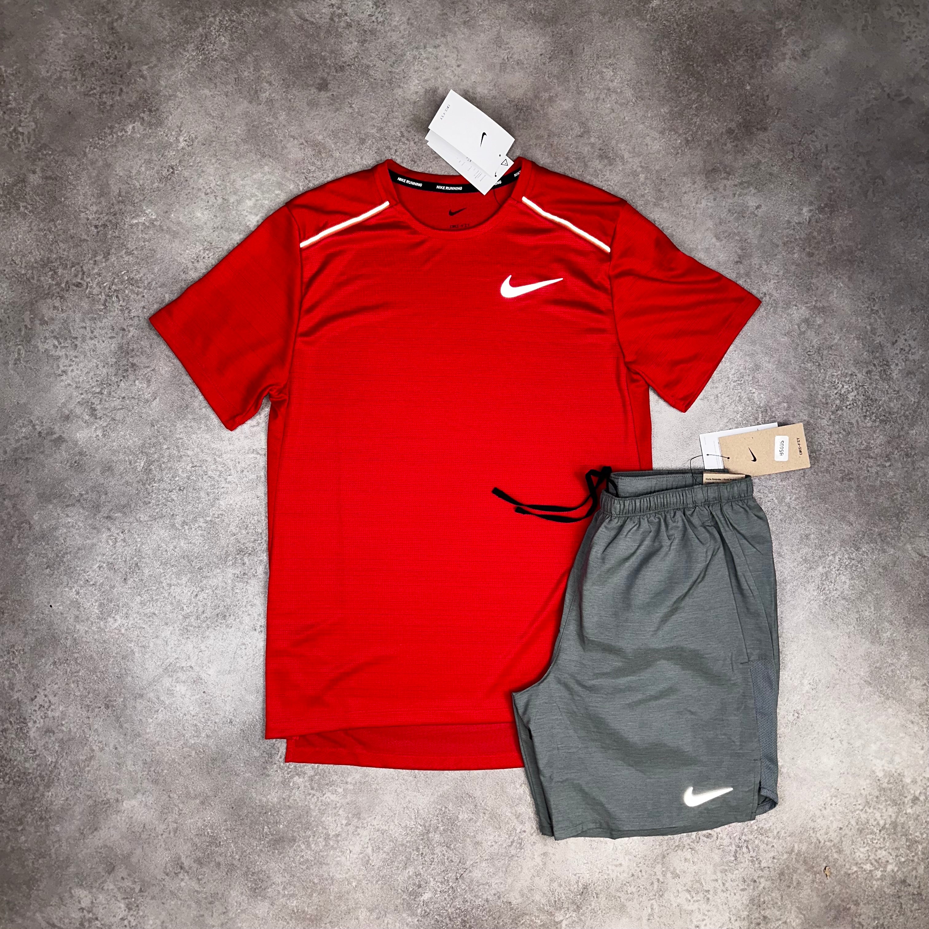 Nike Miler University Red & Challenger Grey back view