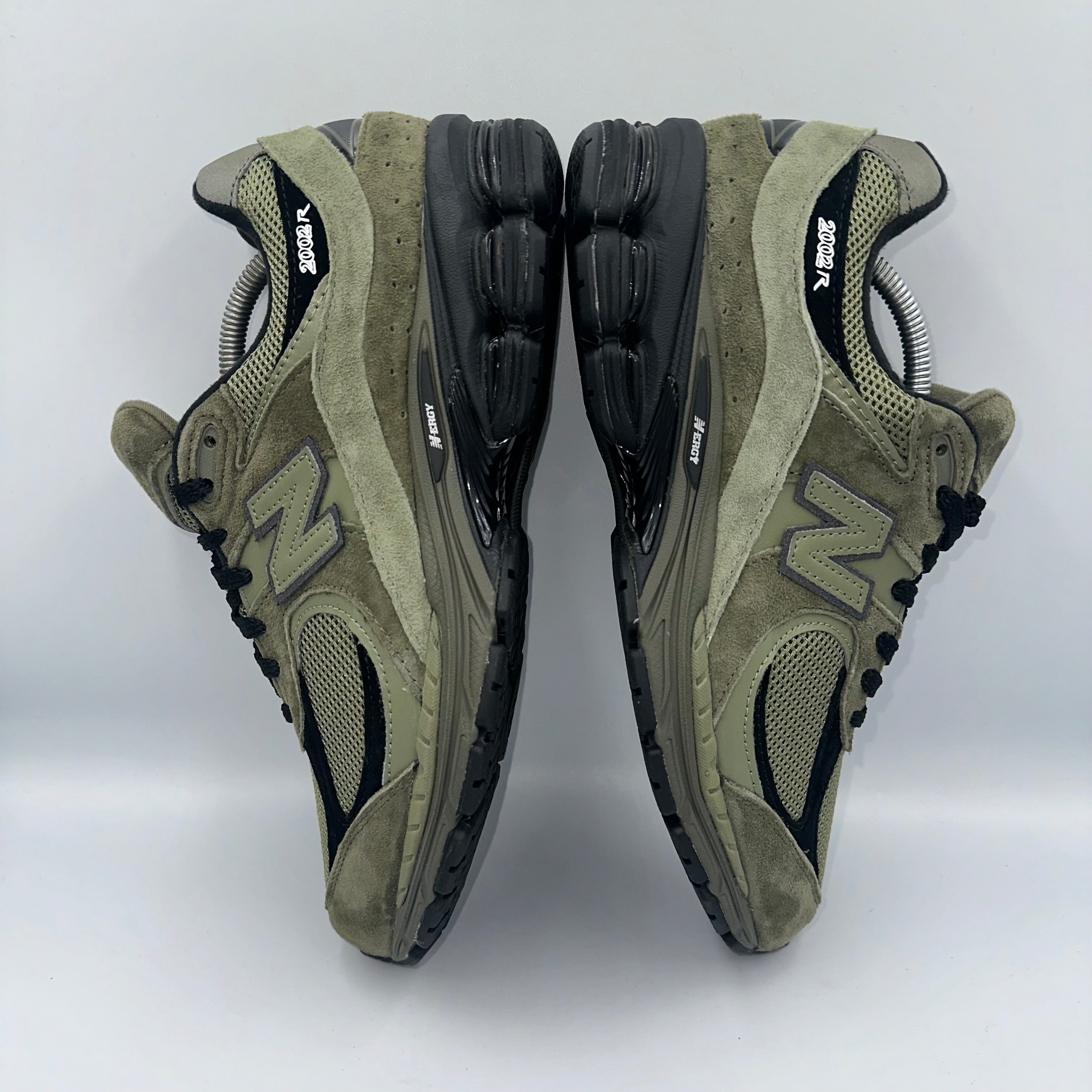 New Balance 2002R Khaki three-quarter front angle