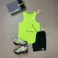 Nike Breathe Miler Tank Top Volt Ice & Challenger Shorts Black