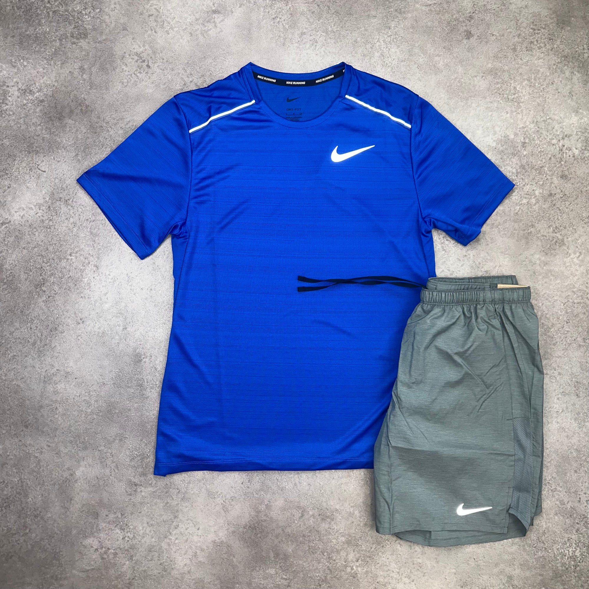 Nike Miler Royal Blue & Challenger Shorts Grey