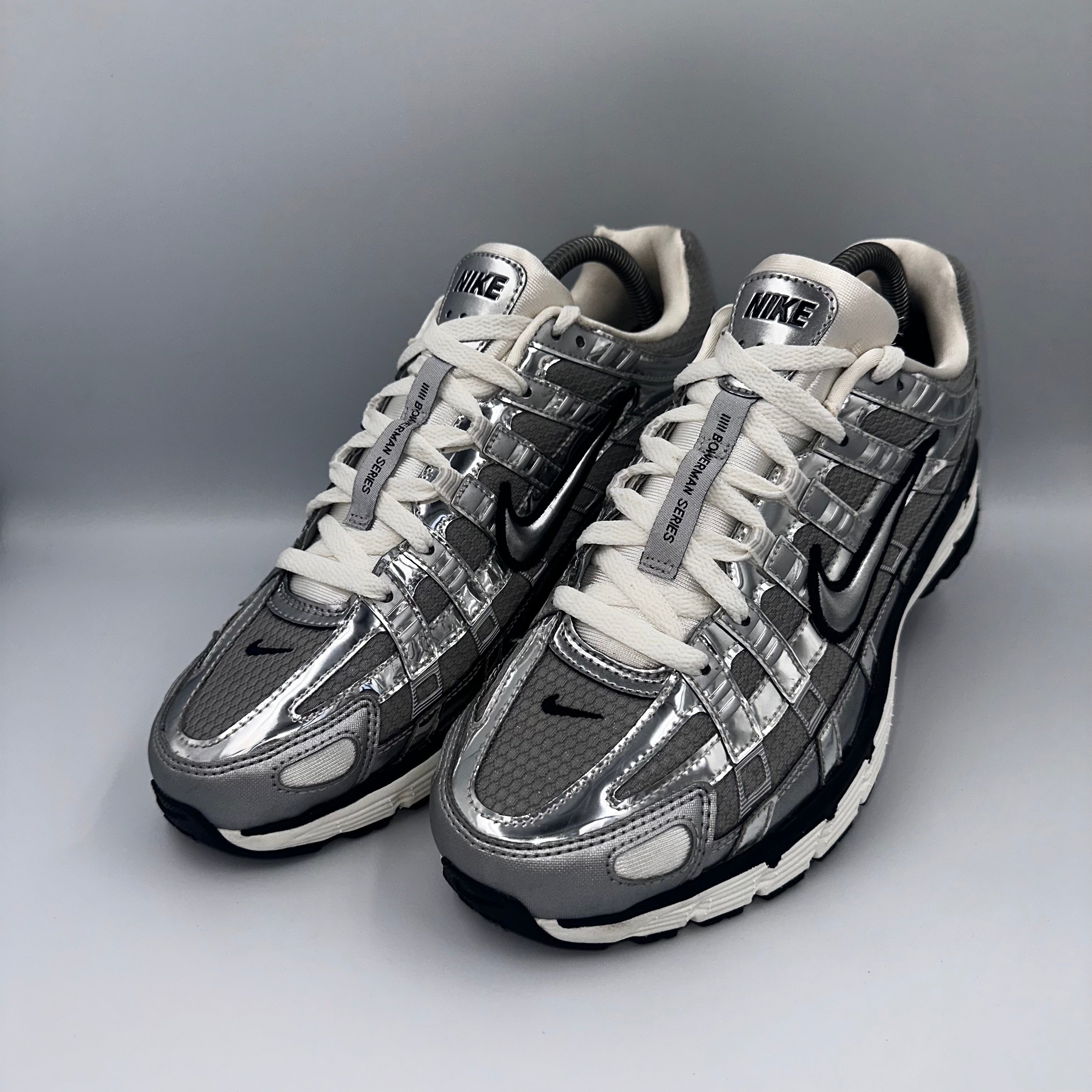 Nike P-6000 Metallic Silver UK 7 medial side view