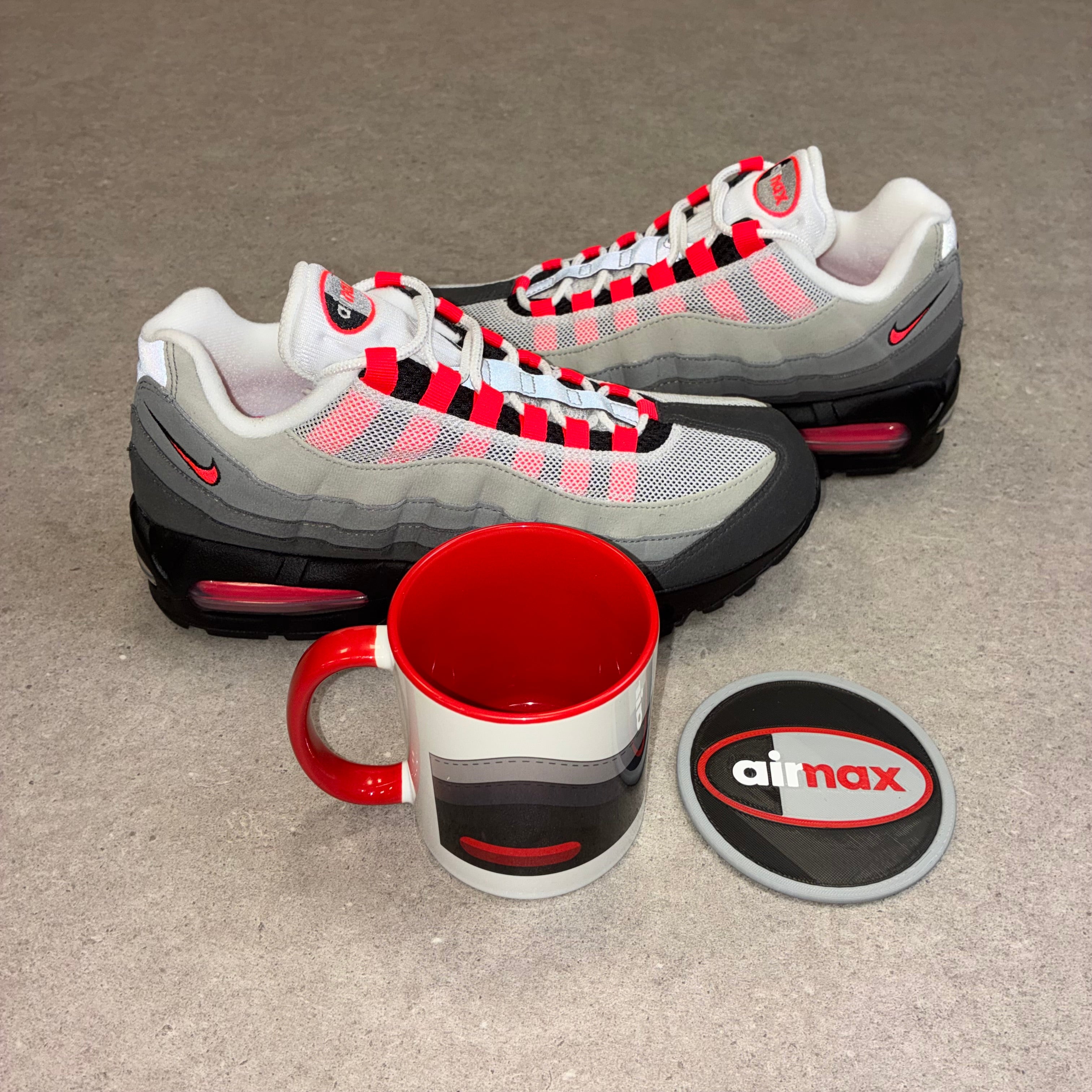 AIRMAX 95 INSPIRED MUG & COASTER - SOLAR RED