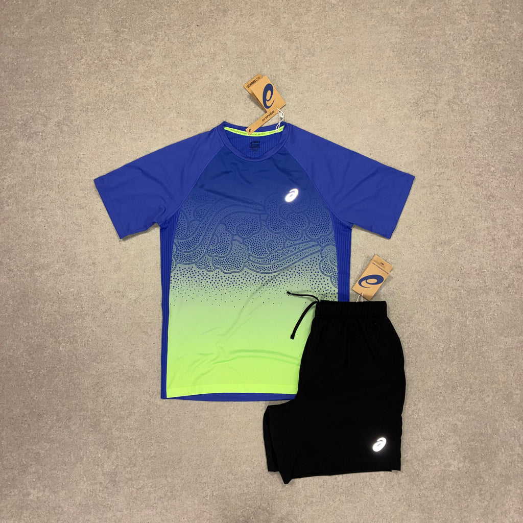 ASICS Road Fade SS Top Cobalt Burst / Illuminate Green