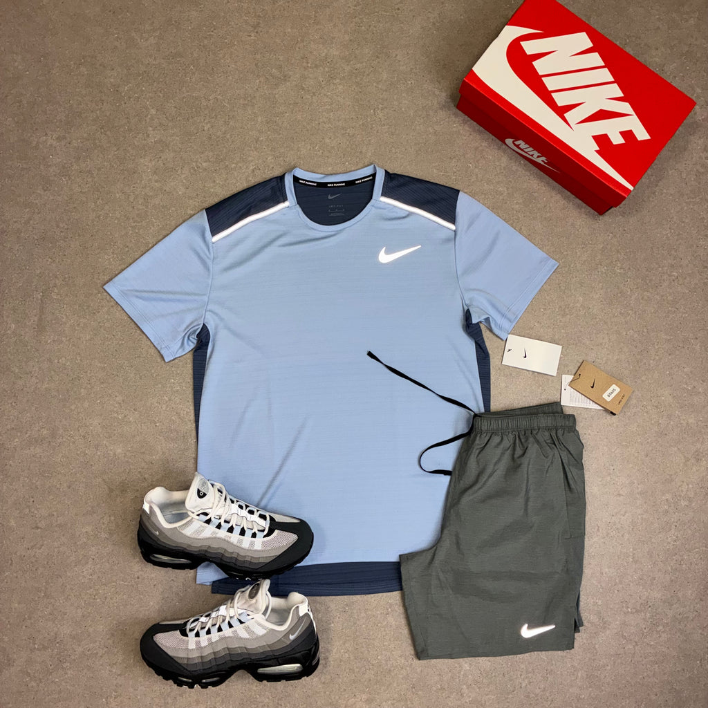 Nike Miler Set Cobalt Bliss / Diffused Blue & Challenger Shorts Grey