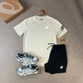 ASICS Icon SS Top Cream & Run Shorts Black