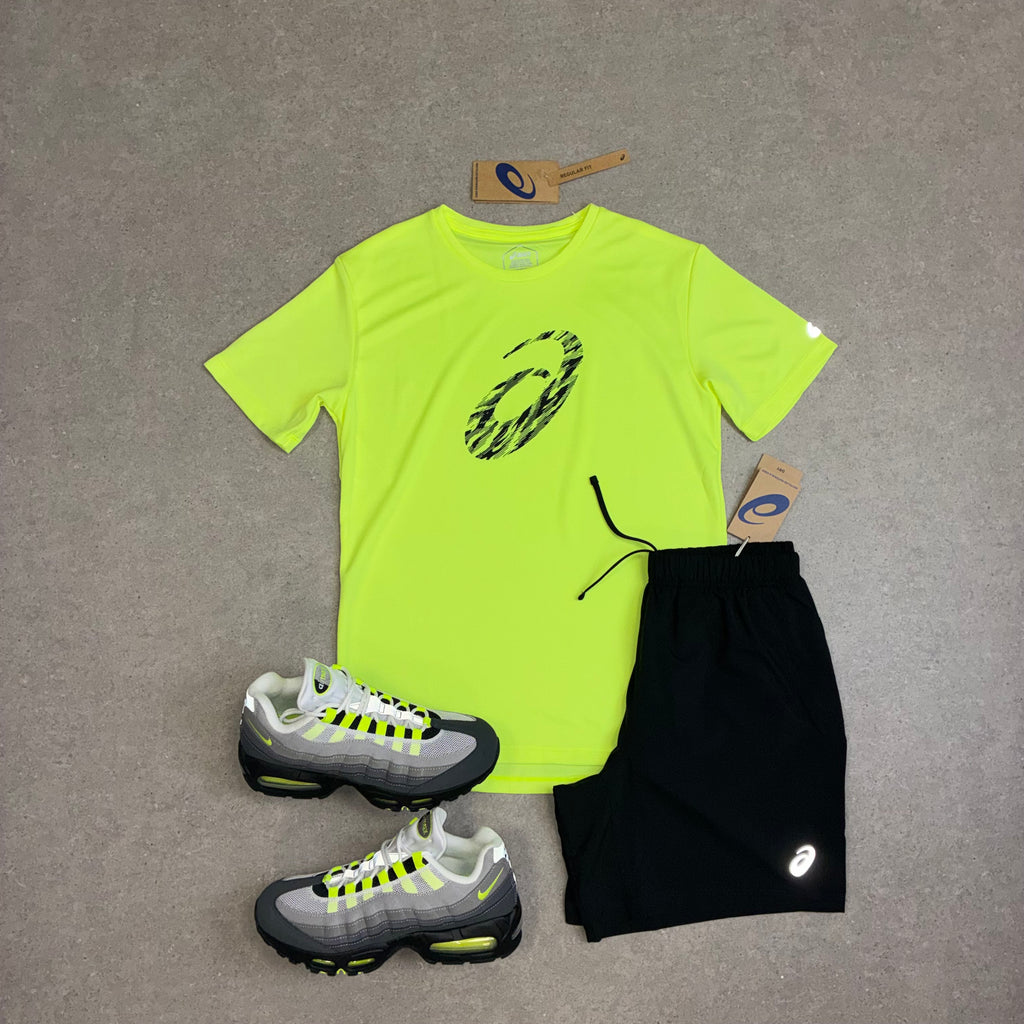 ASICS Sport GPX SS T-Shirt Safety Yellow  & Shorts Black