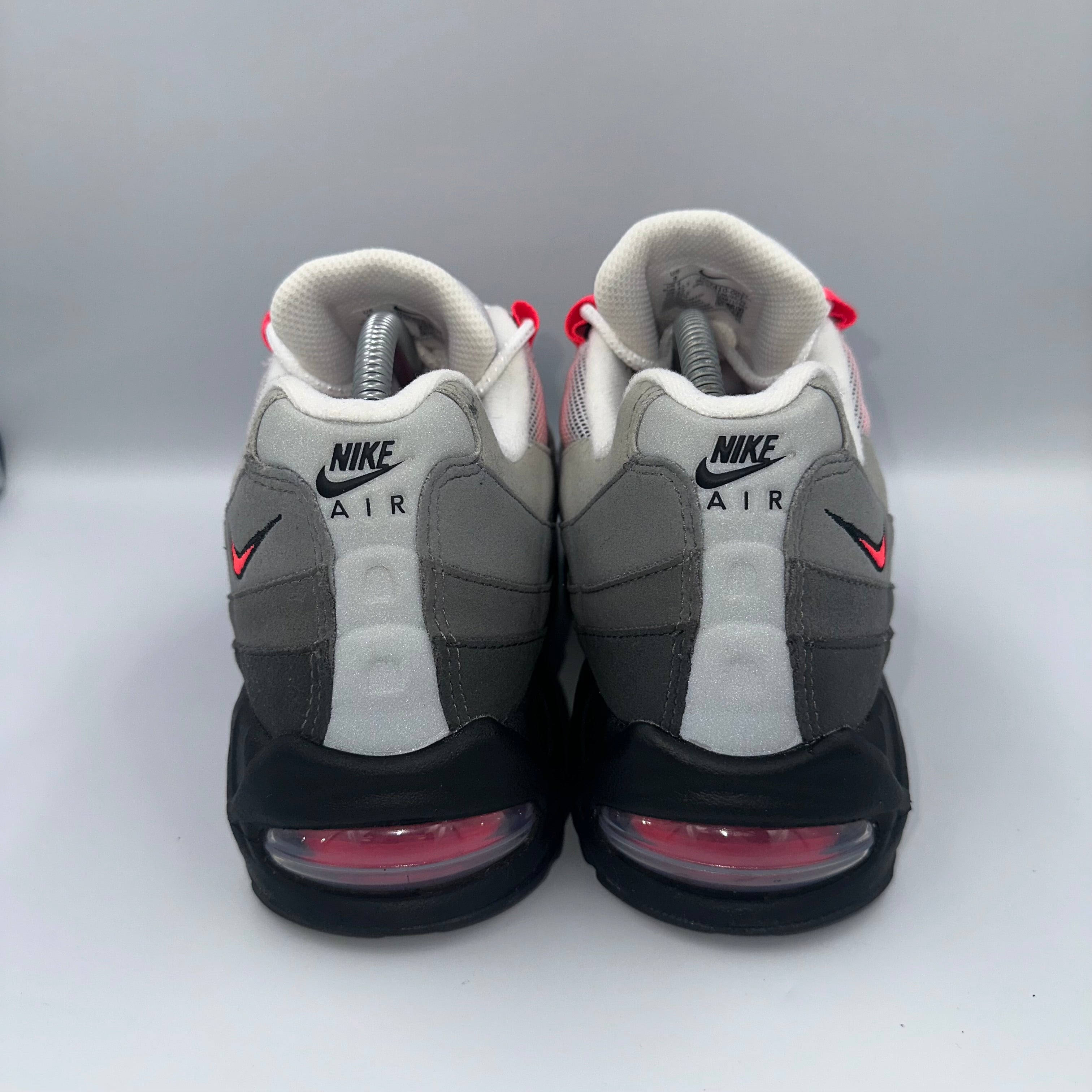 Nike Air Max 95 OG Solar Red UK 8 top-down flat lay