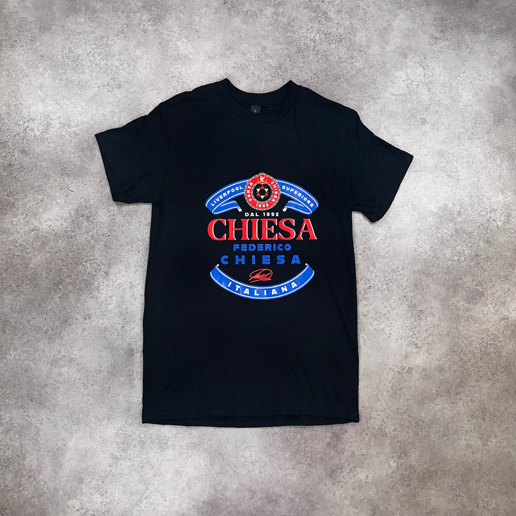 Pint of Chiesa T-shirt - Black detail close-up