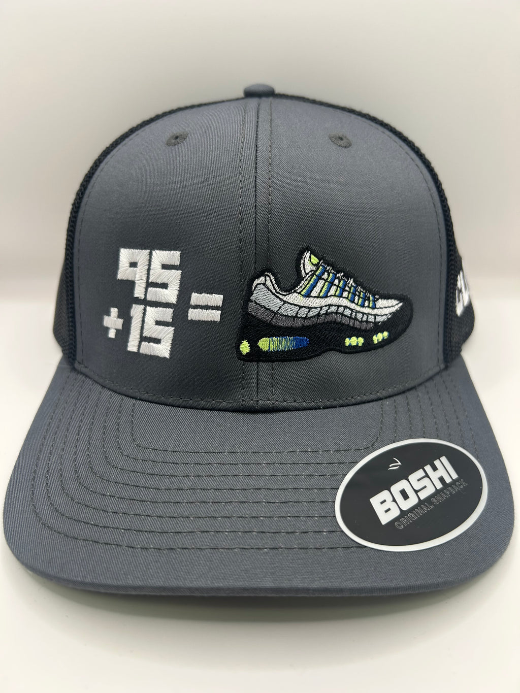 95 + 15 = 110 - Apple Green Cap - Grey