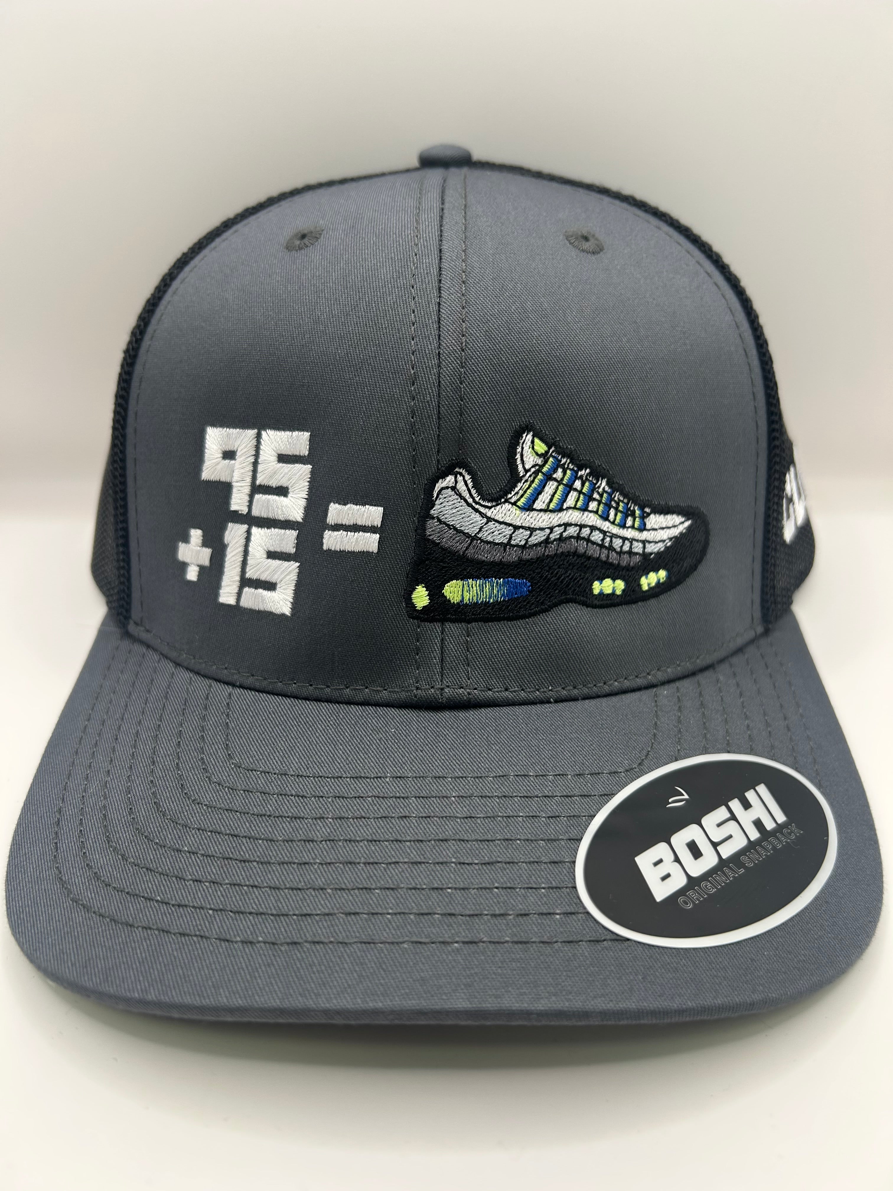 95 + 15 = 110 - Apple Green Cap - Grey