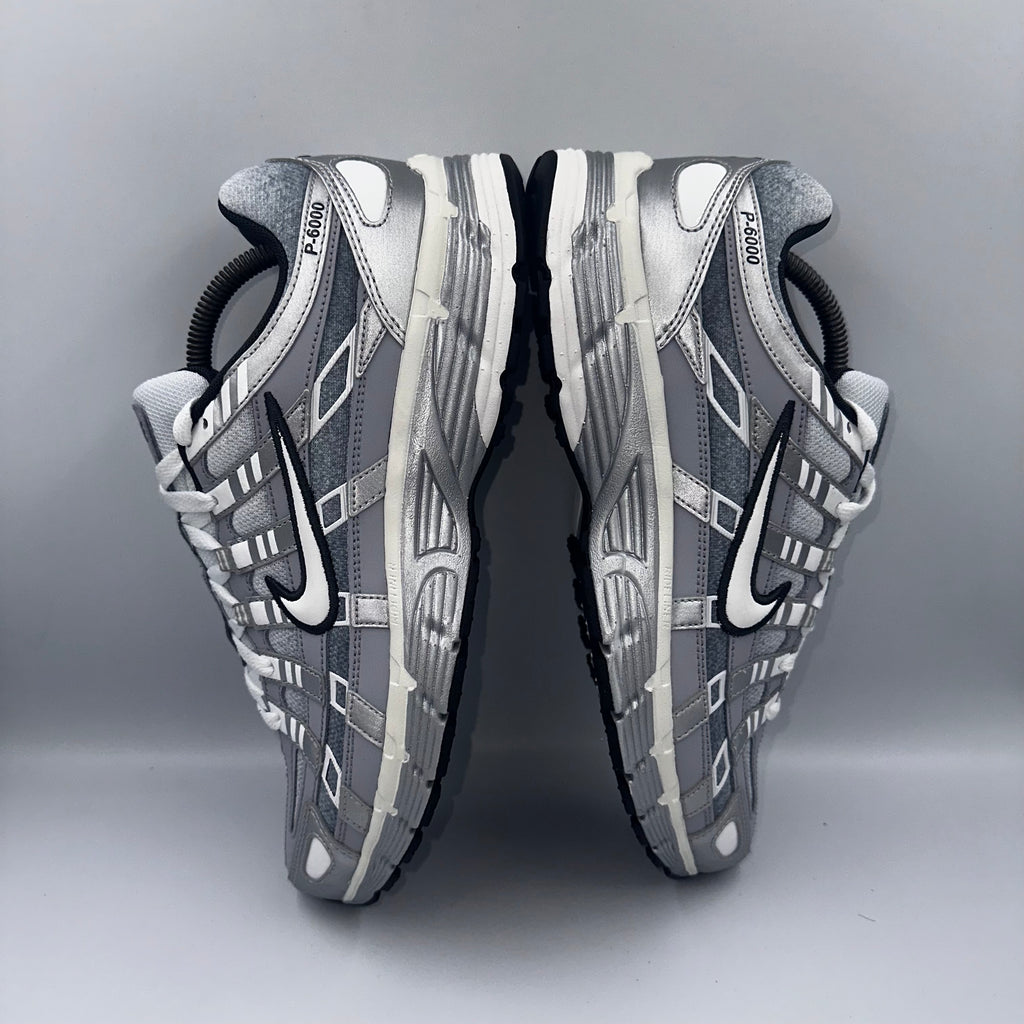 Nike P-6000 Metallic Silver three-quarter front angle