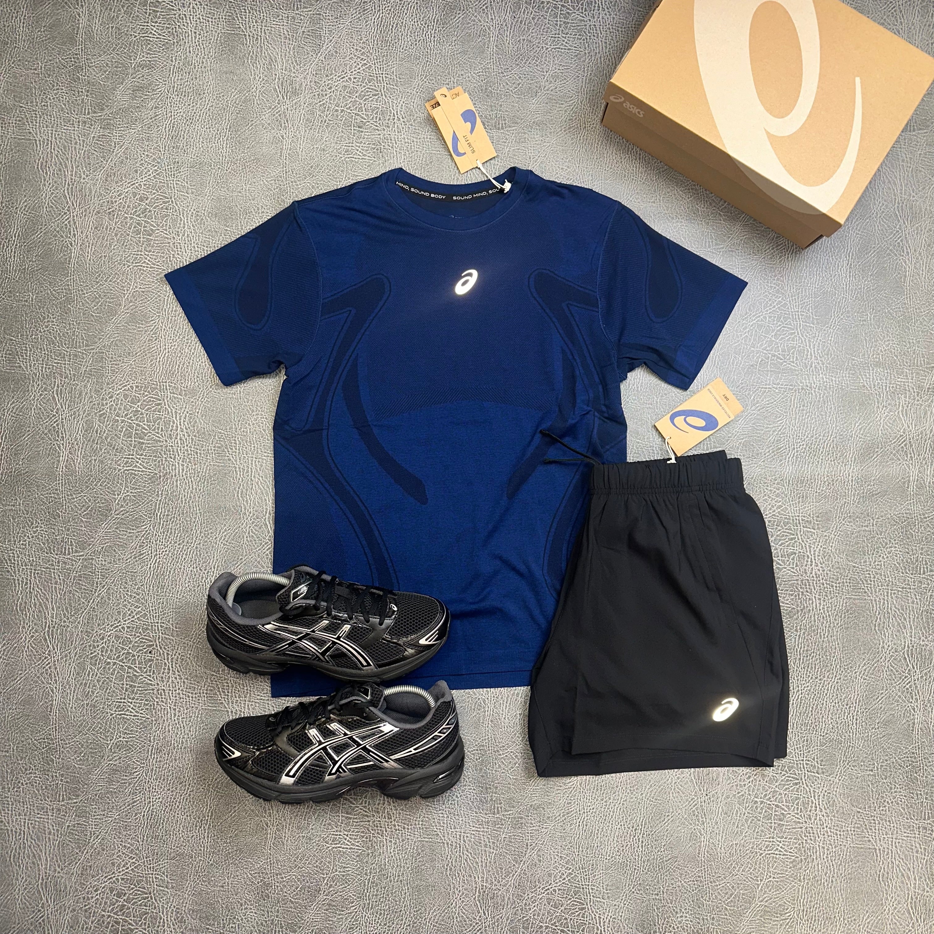 ASIC Seamless SS Midnight Navy & Black Shorts