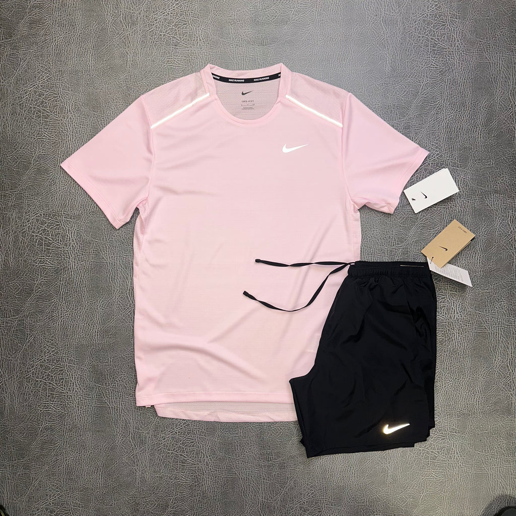 Nike Miler Pink Foam & Challenger Shorts Black
