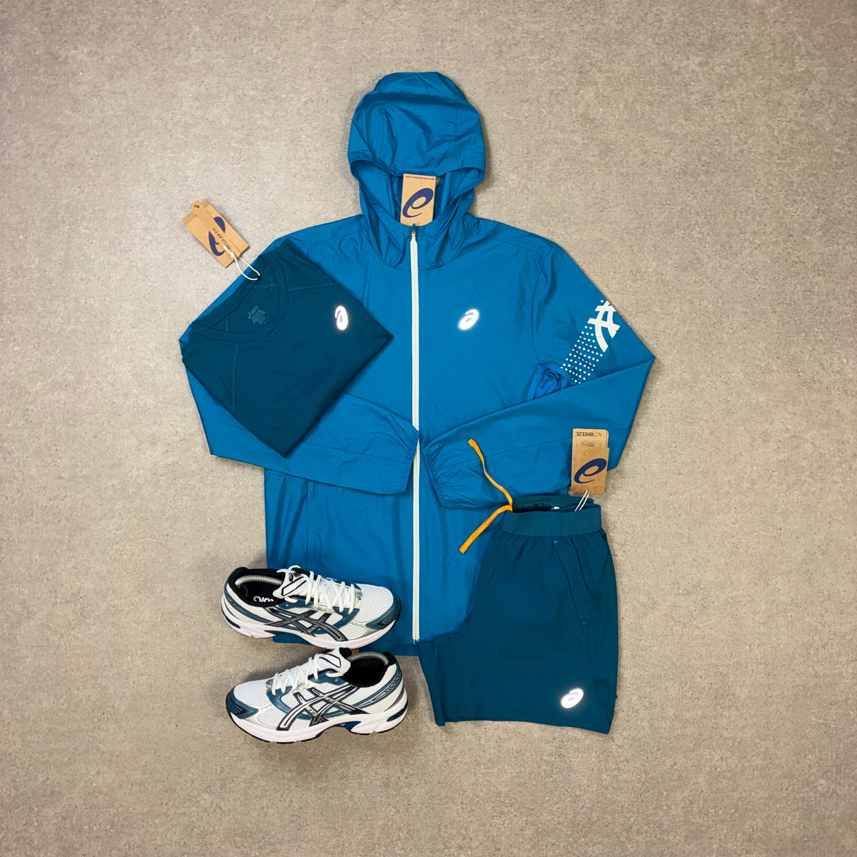 ASICS Icon 3-Piece Set Aegean Blue / Cream & Dark Teal