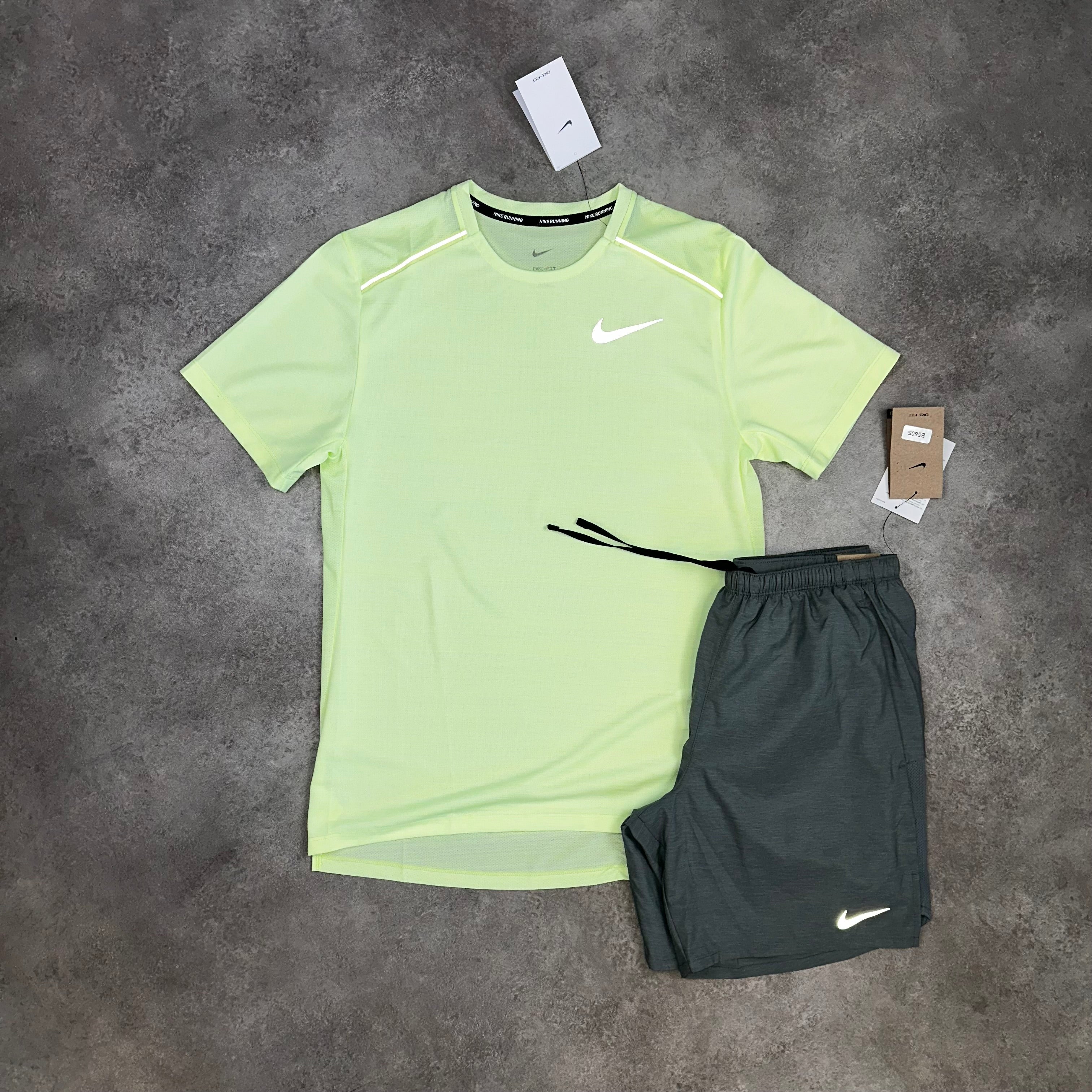 Nike Miler Barely Volt & Challenger Grey back view