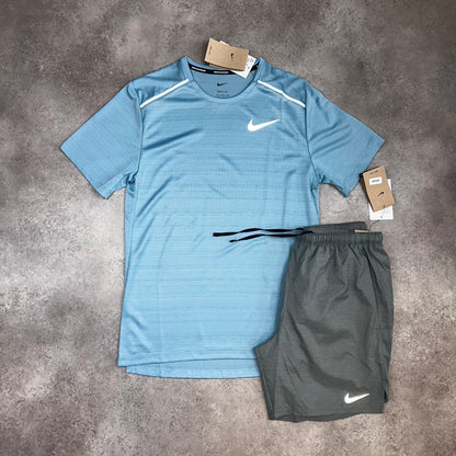 Nike Miler Worn Blue & Challenger Shorts Grey