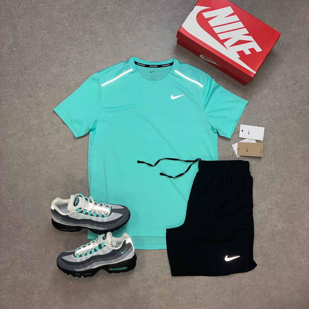 Nike Miler Hyper Turquoise & Challenger Shorts Black