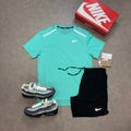 Nike Miler Hyper Turquoise & Challenger Shorts Black