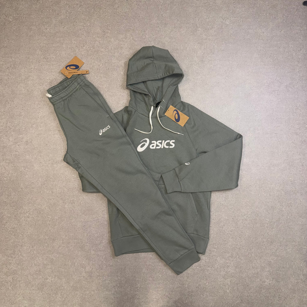 ASICS Logo Fleece Tracksuit – Lichen Green 