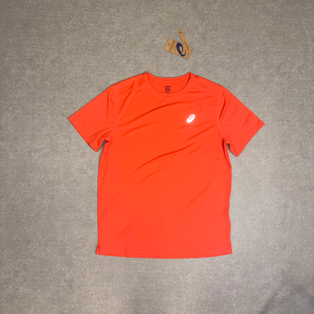 ASICS Core SS Top Coral Reef & Sport Run Shorts Black