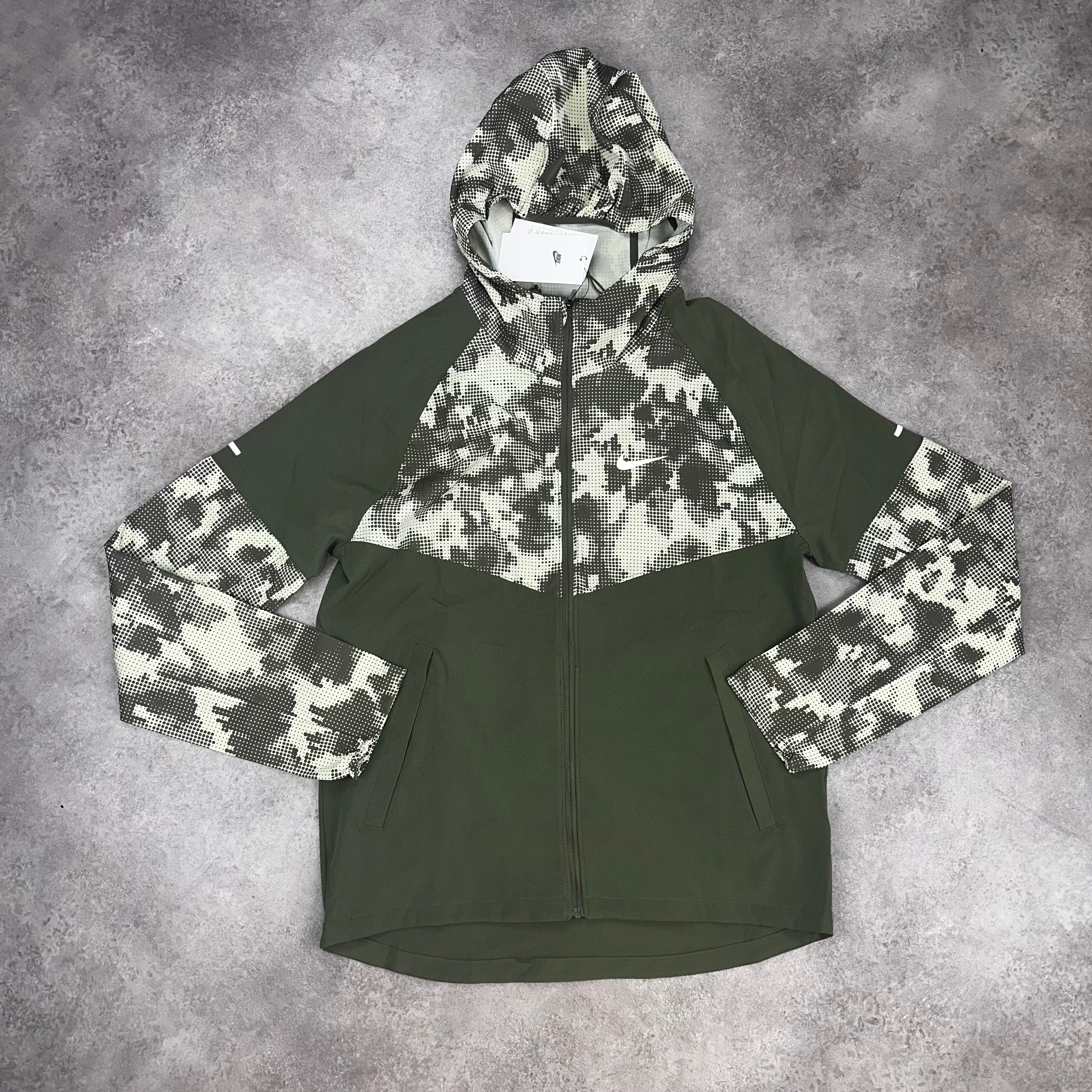 Nike Repel Miler Khaki Camo Jacket back view
