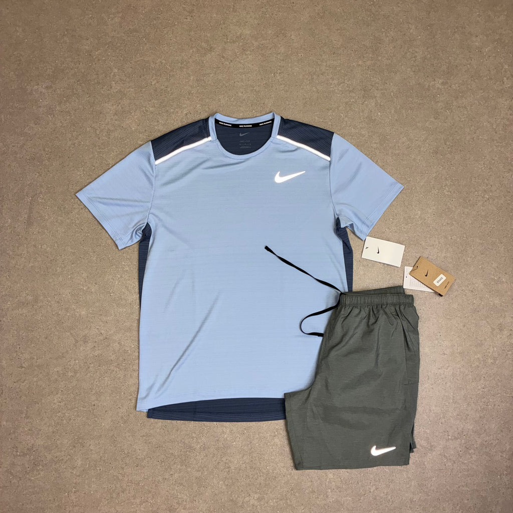 Nike Miler Set Cobalt Bliss / Diffused Blue & Challenger Shorts Grey