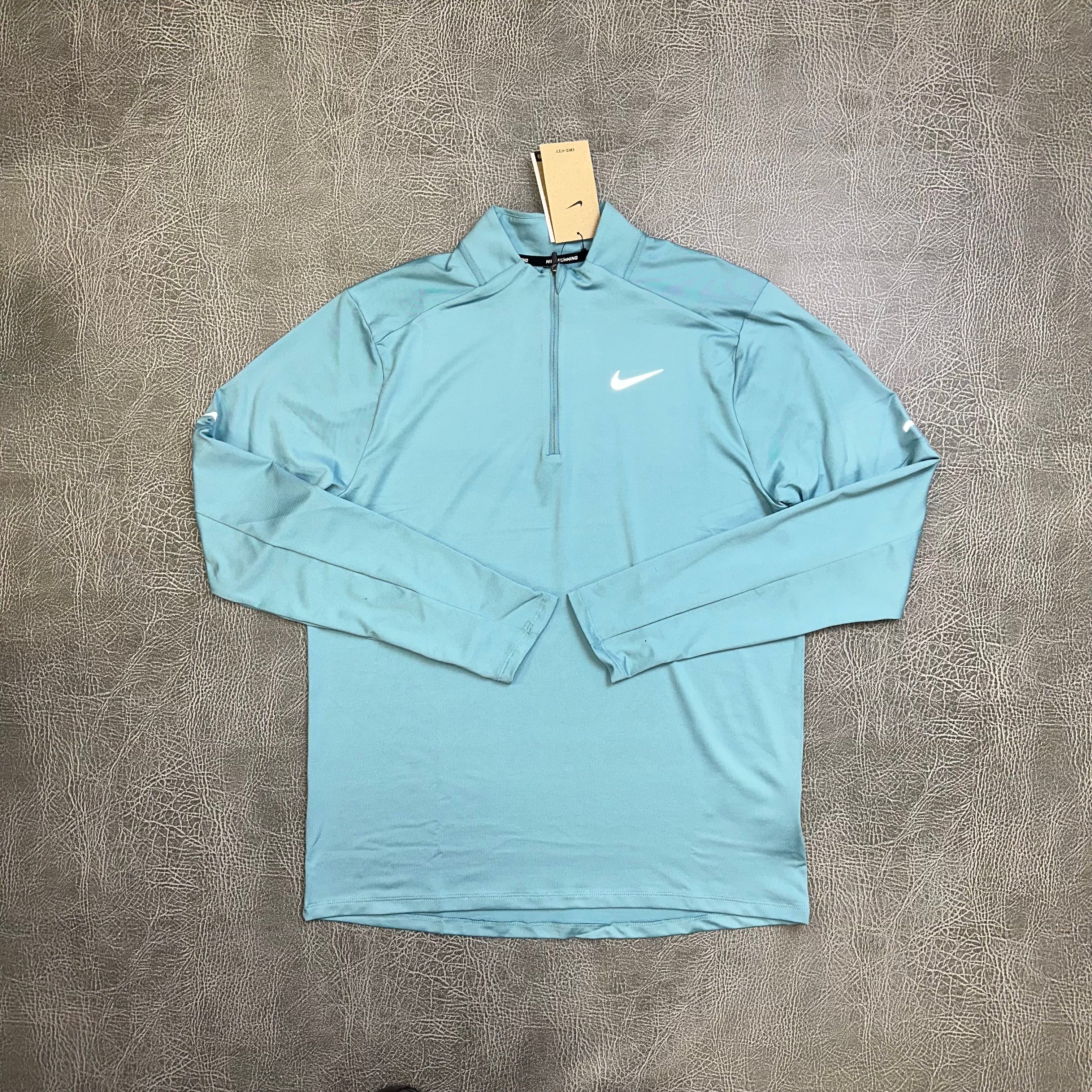 Nike Half Zip Denim Turquoise DD4756-464 front view All Sizes