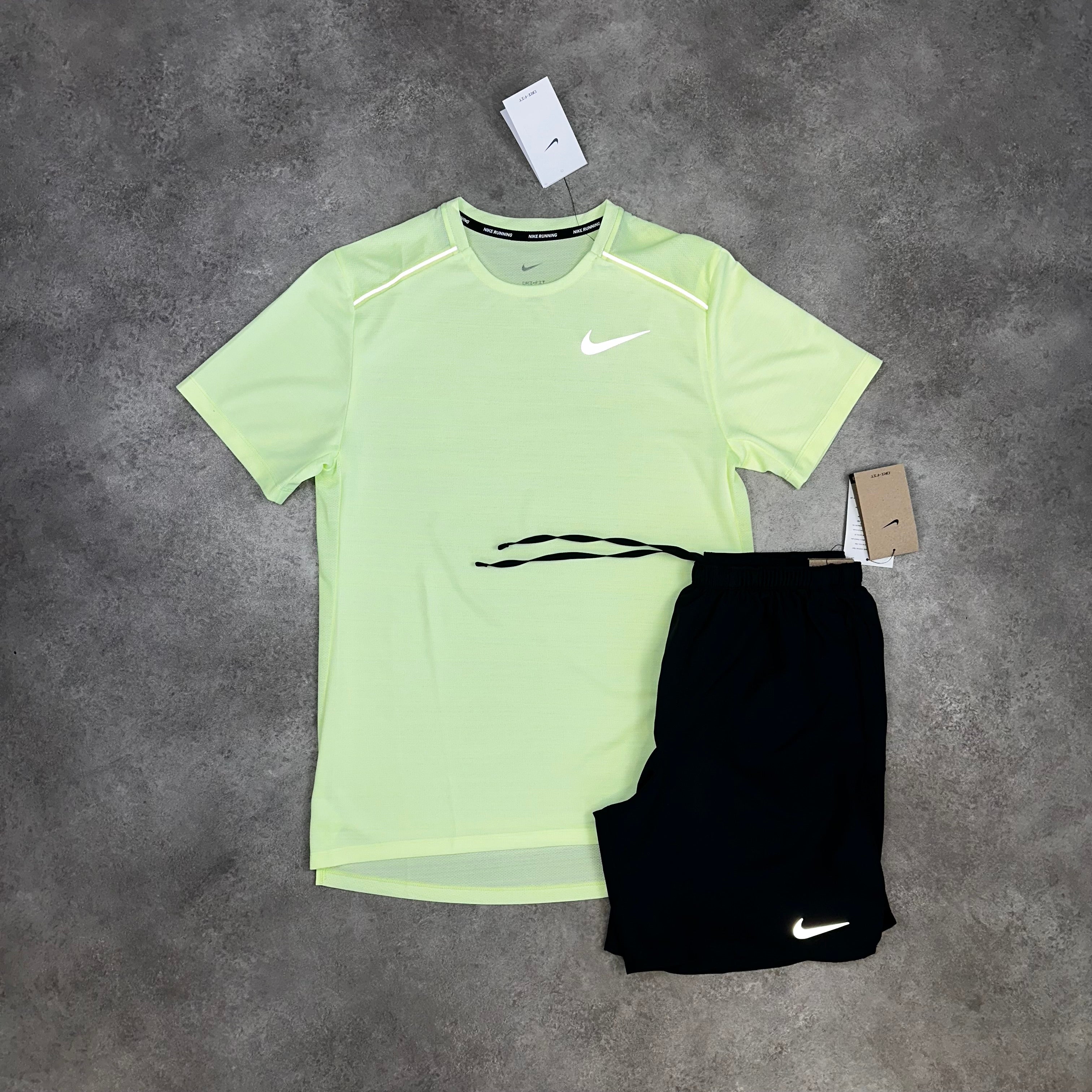 Nike Miler Barely Volt & Challenger Black back view