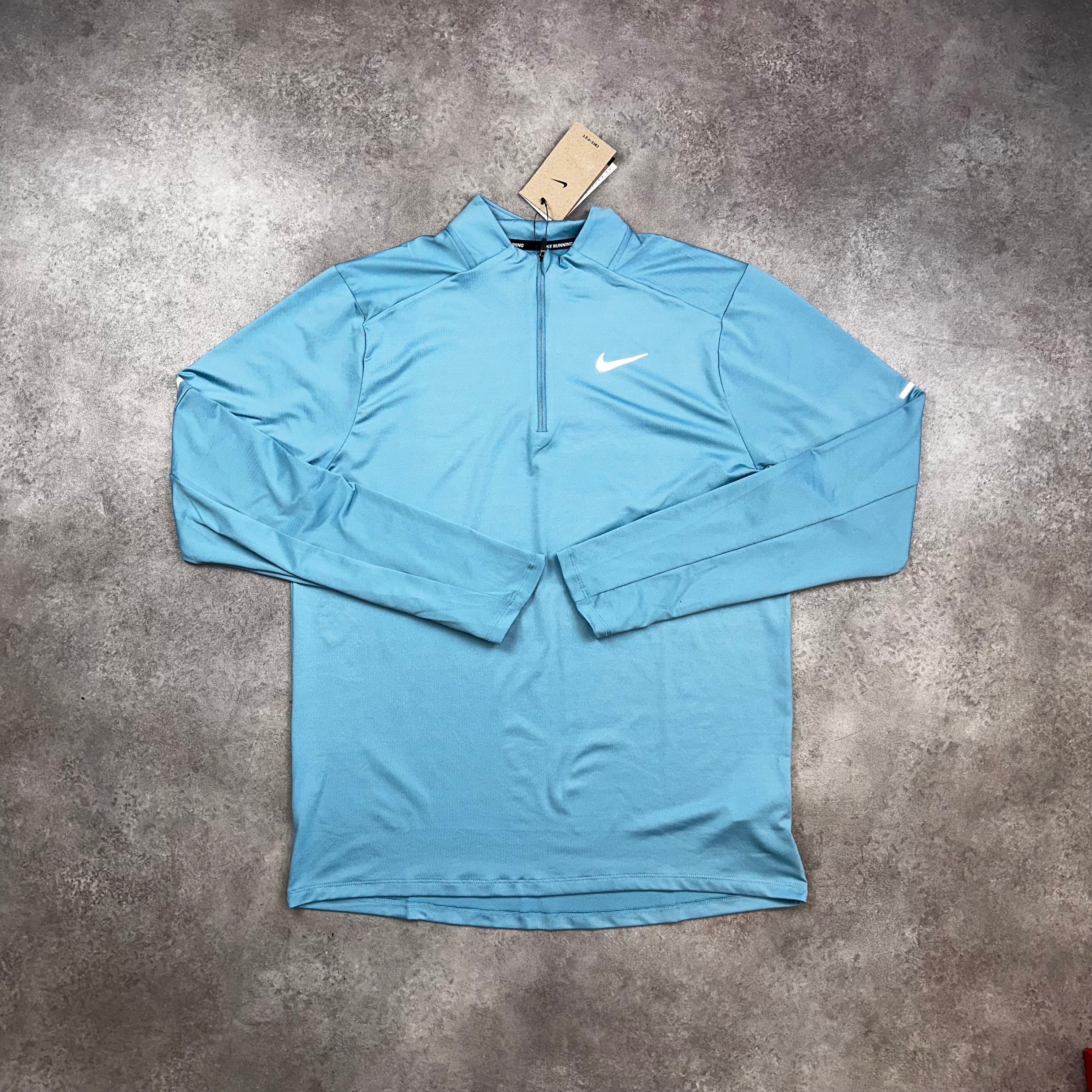 Nike Half Zip Denim Turqoise back view