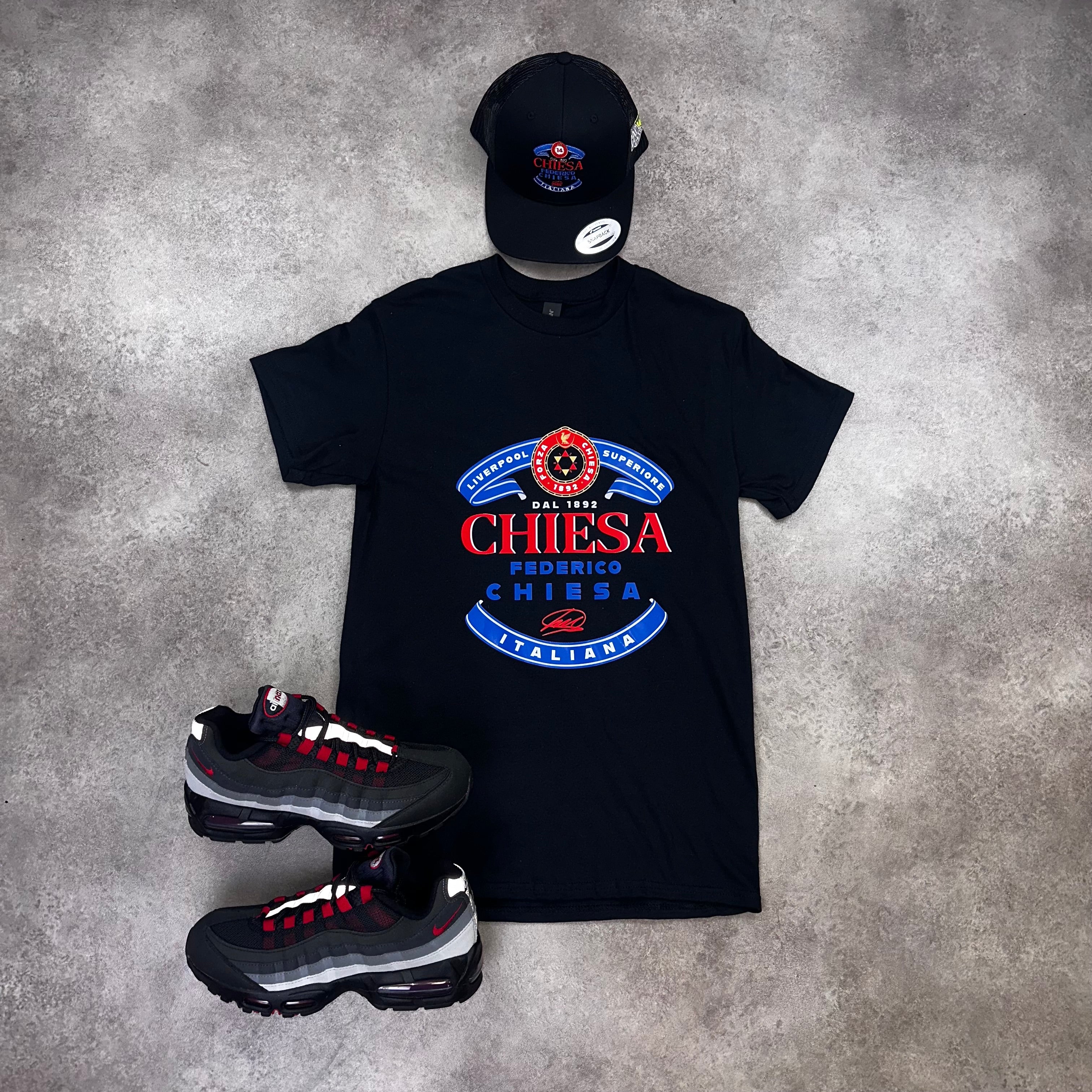 Pint of Chiesa T-shirt - Black front view