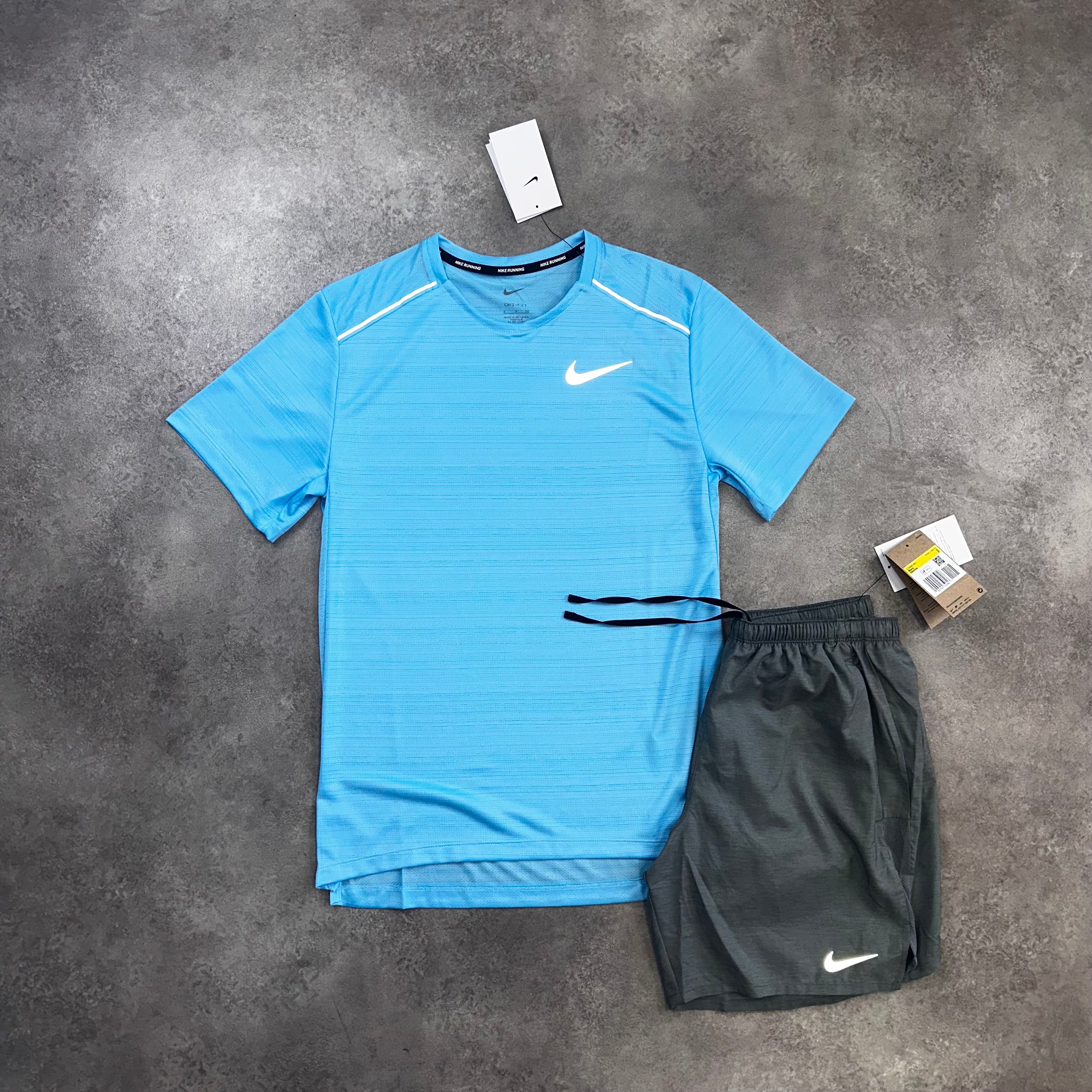 Nike Miler Aquarius Blue & Challenger Black back view