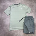Nike Miler Jade Horizon & Challenger Shorts Grey front view